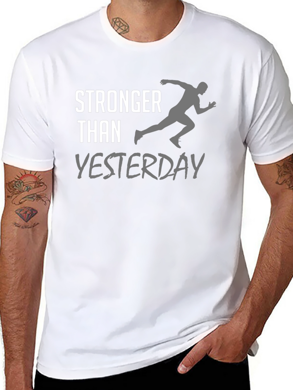 Stronger Than Yesterday Black T-Shirt