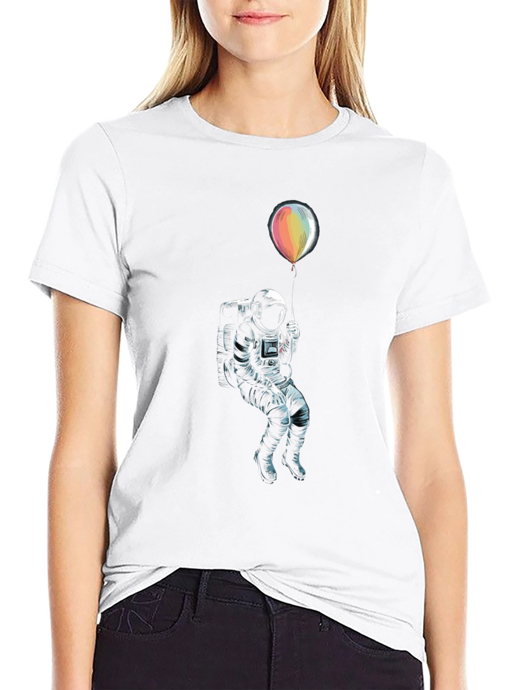 Astronaut Holding Balloon Graphic T-Shirt