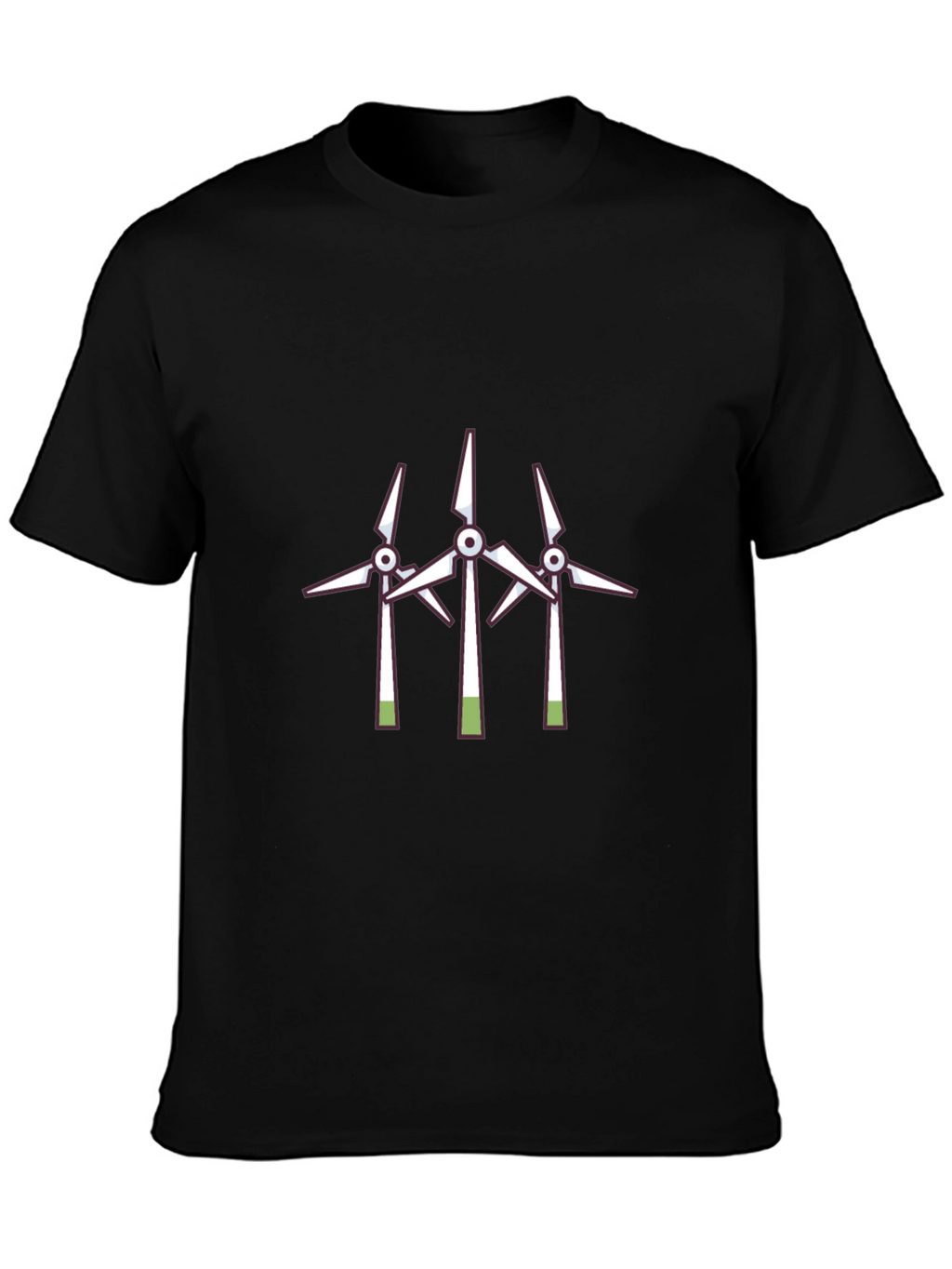 Wind Turbine Graphic Tee - Black