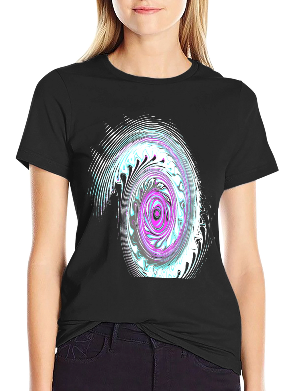 Swirl Graphic Black T-Shirt