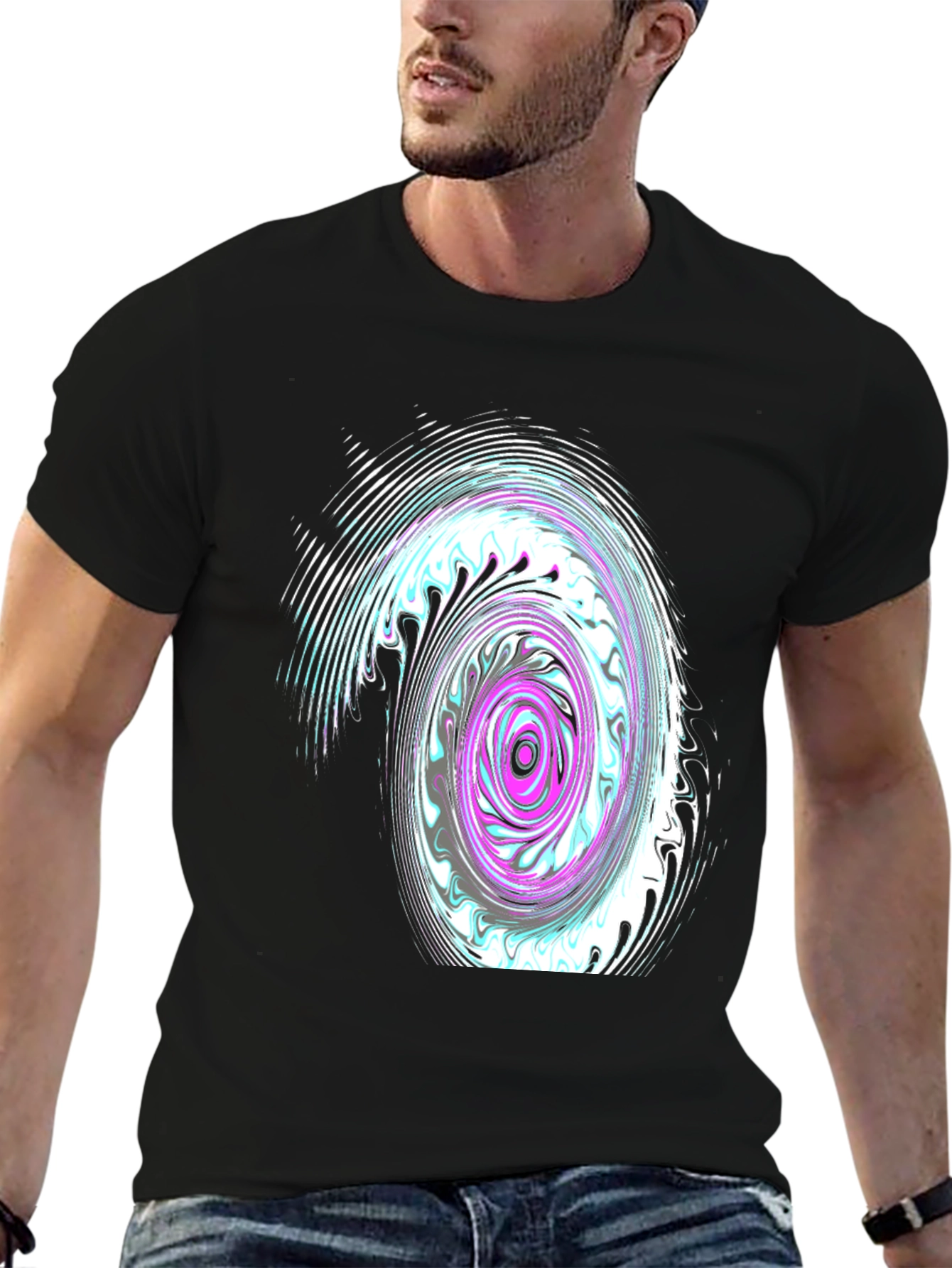 Swirl Graphic Black T-Shirt
