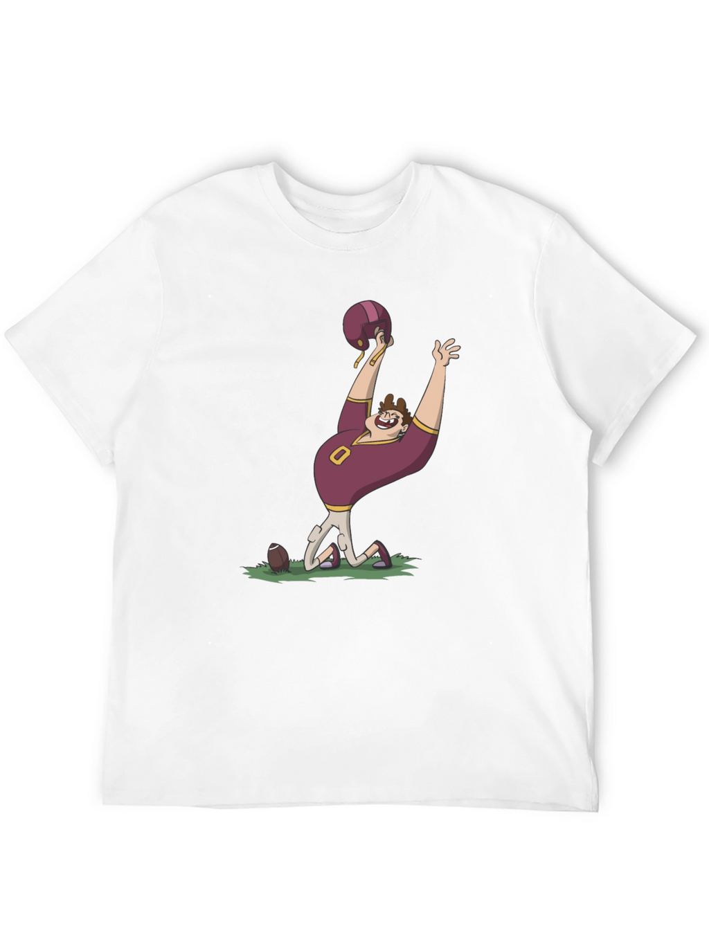 Cartoon Football Fan Black T-Shirt