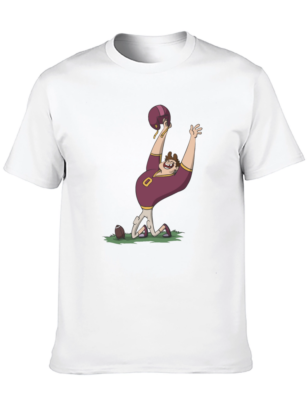 Cartoon Football Fan Black T-Shirt