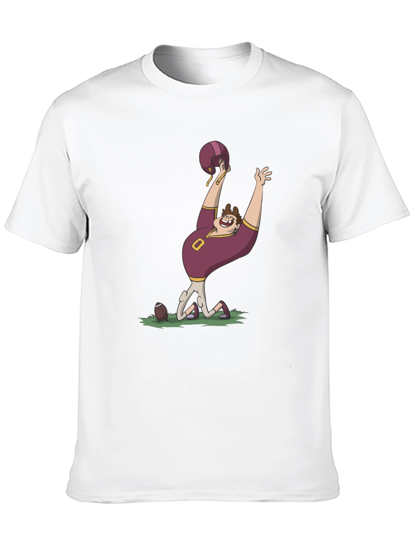 Cartoon Football Fan Black T-Shirt
