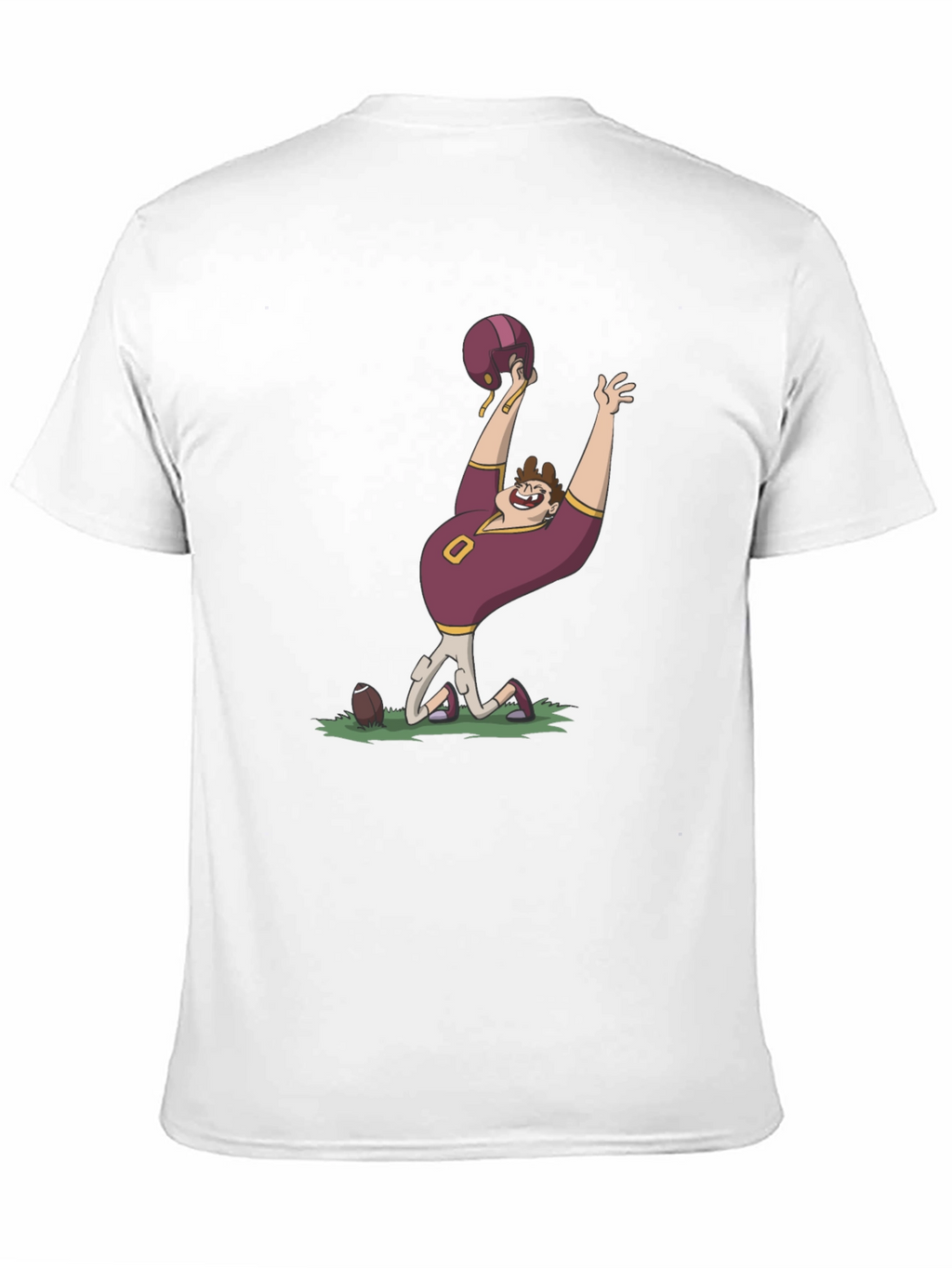 Cartoon Football Fan Black T-Shirt