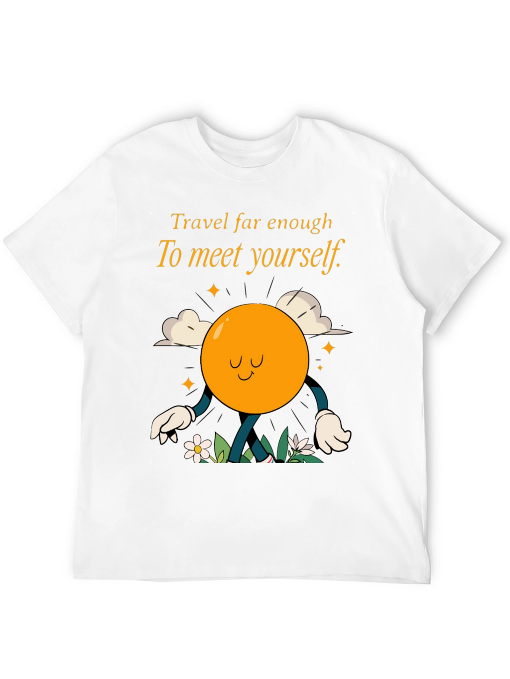 Travel Far Enough Black Graphic T-Shirt