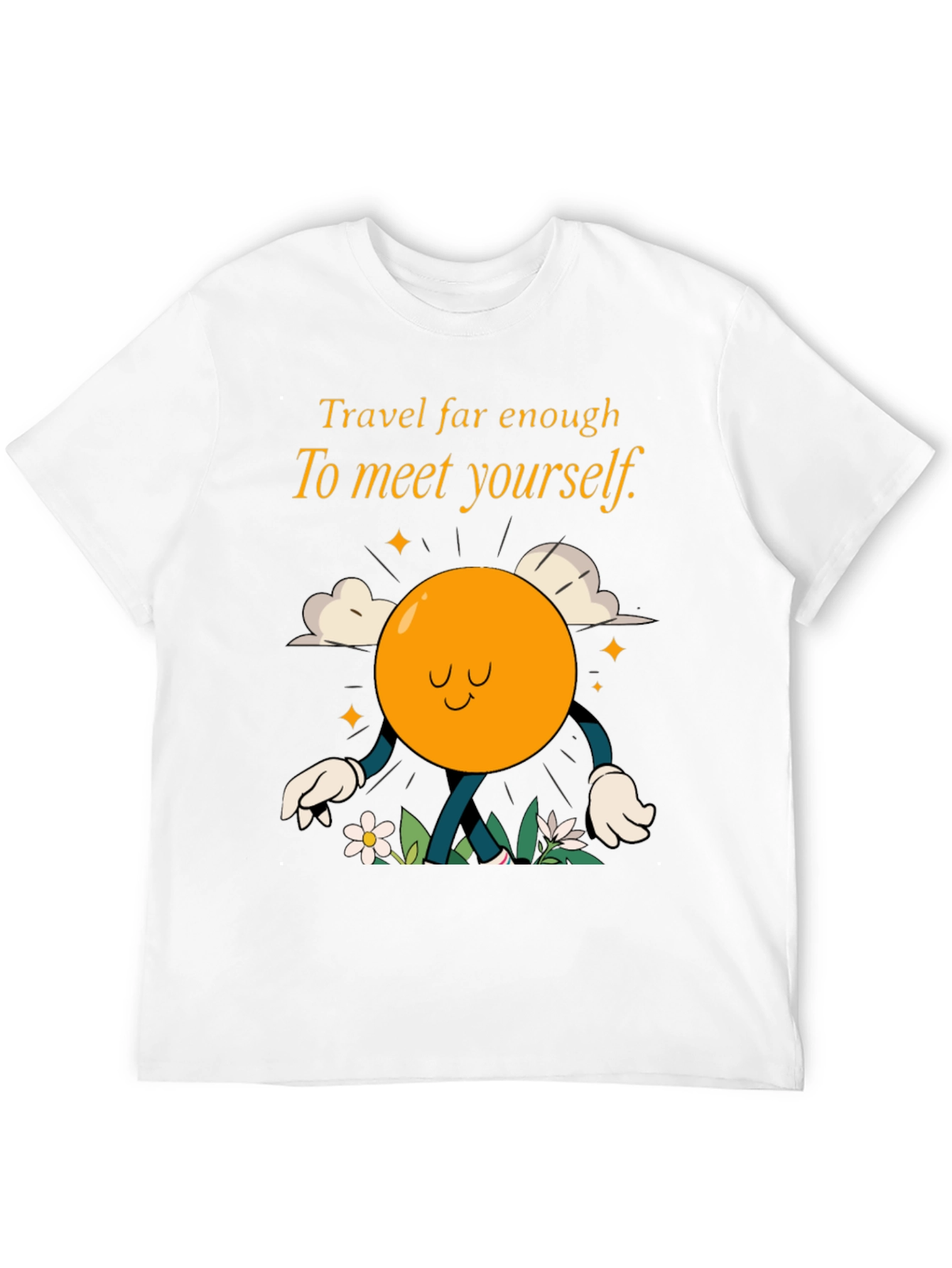 Travel Far Enough Black Graphic T-Shirt