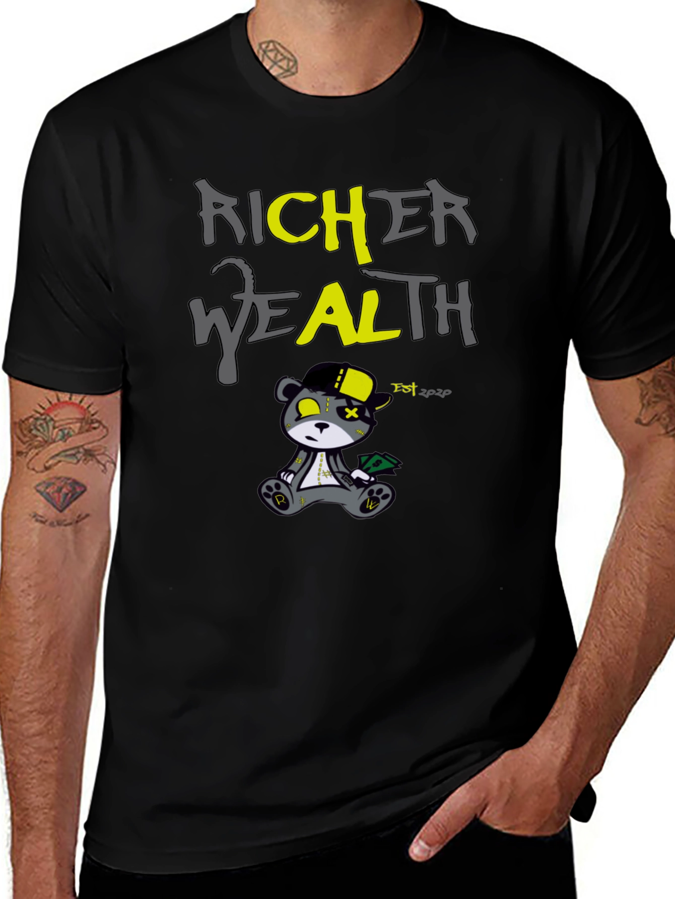 Richer Wealth Bear Graphic T-Shirt