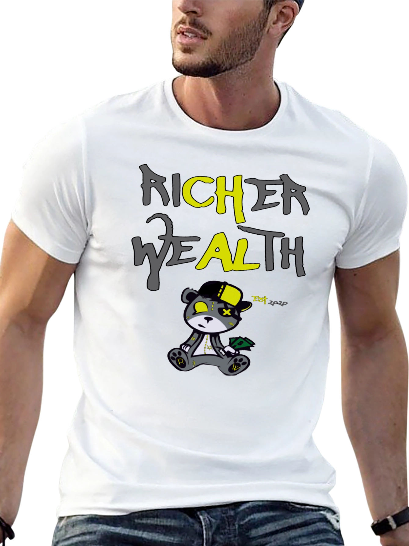 Richer Wealth Bear Graphic T-Shirt