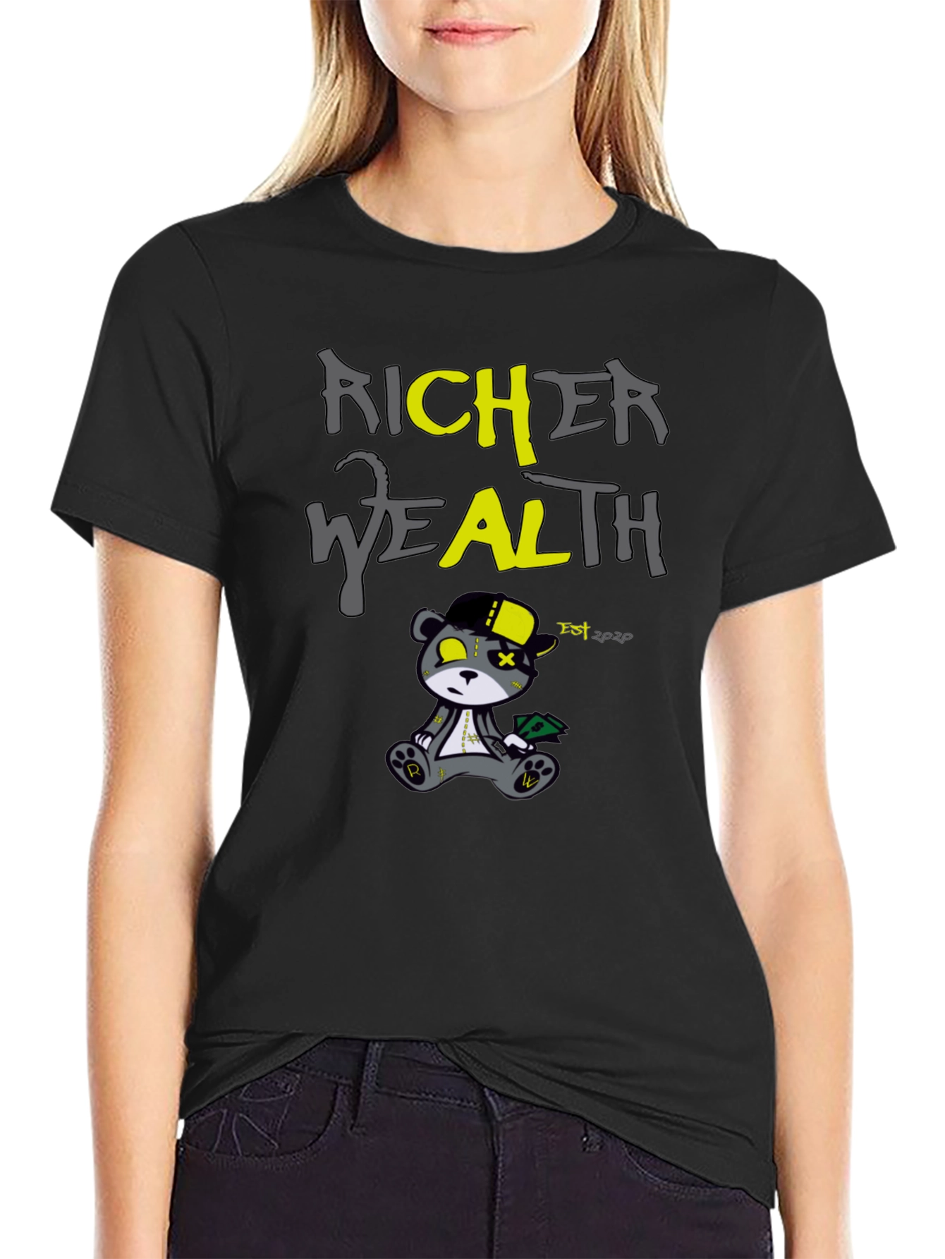 Richer Wealth Bear Graphic T-Shirt