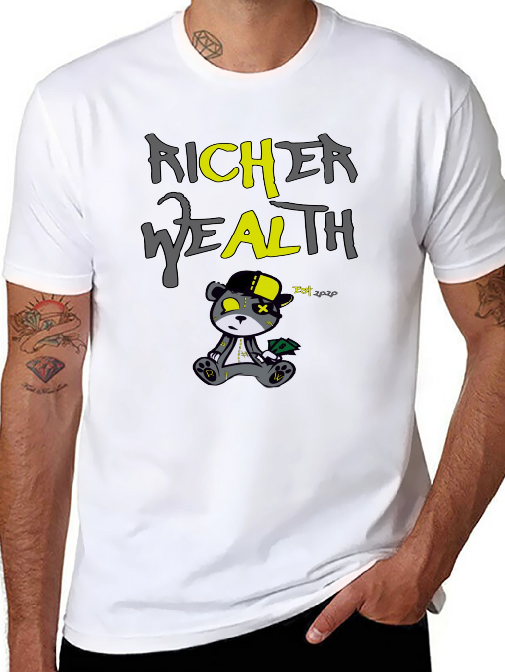 Richer Wealth Bear Graphic T-Shirt