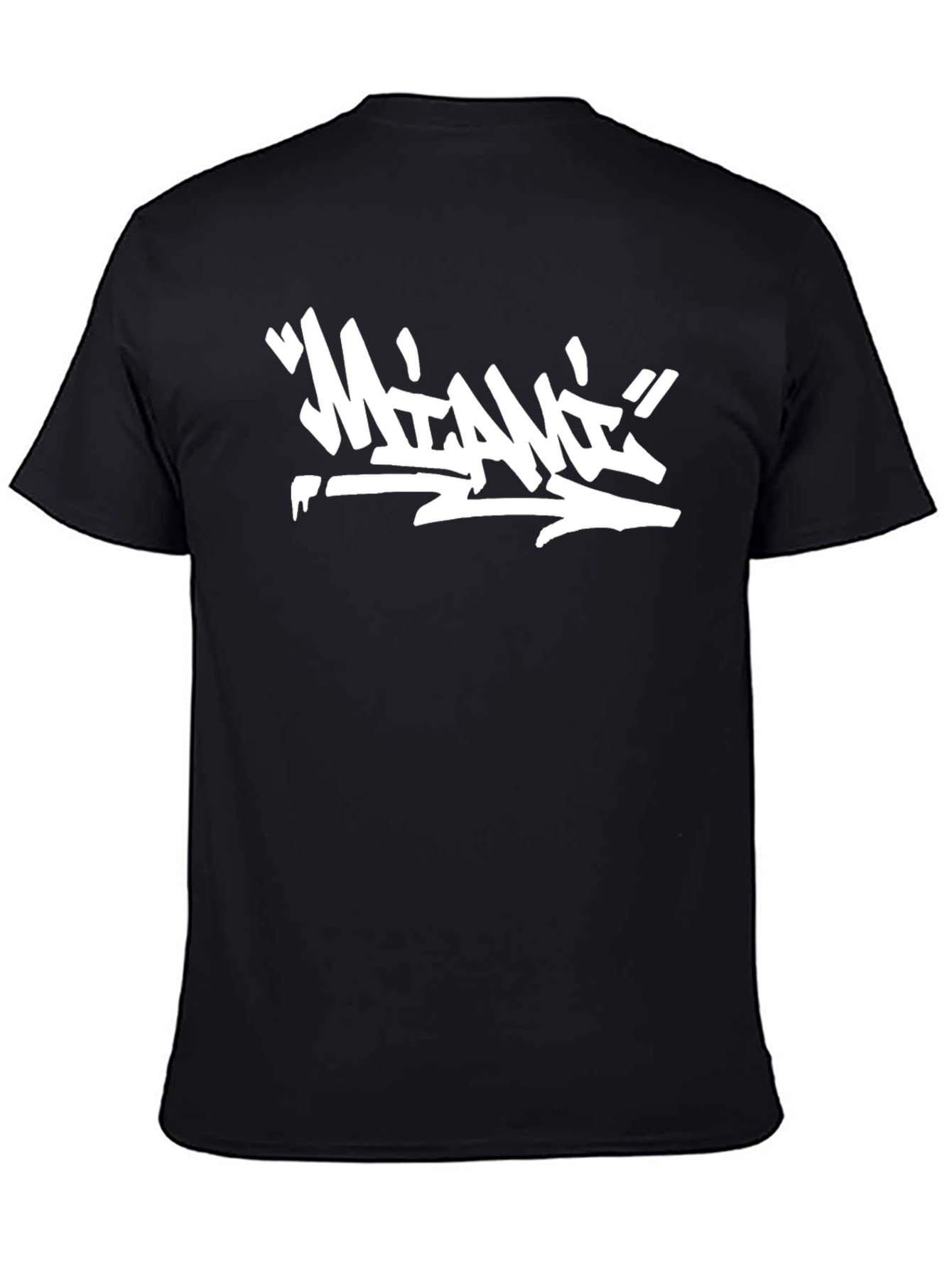 Graffiti Style Miami Graphic Black T-Shirt