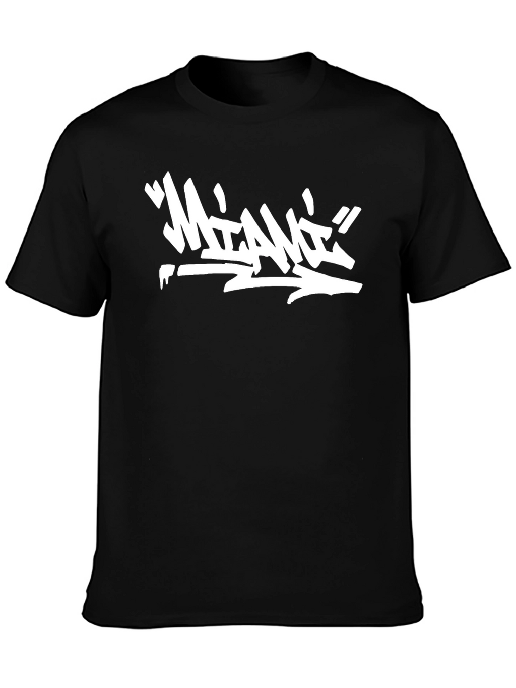 Graffiti Style Miami Graphic Black T-Shirt