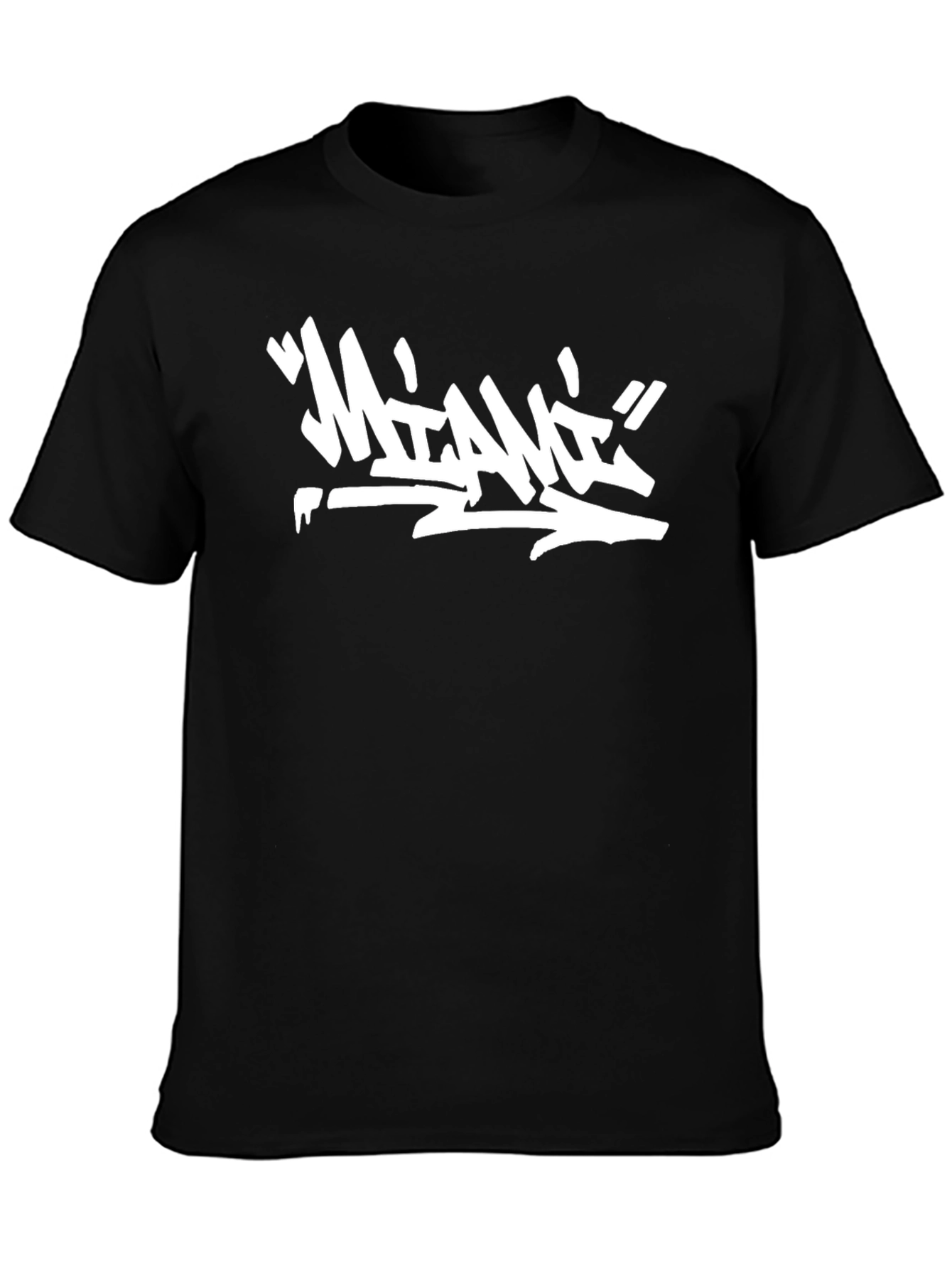 Graffiti Style Miami Graphic Black T-Shirt
