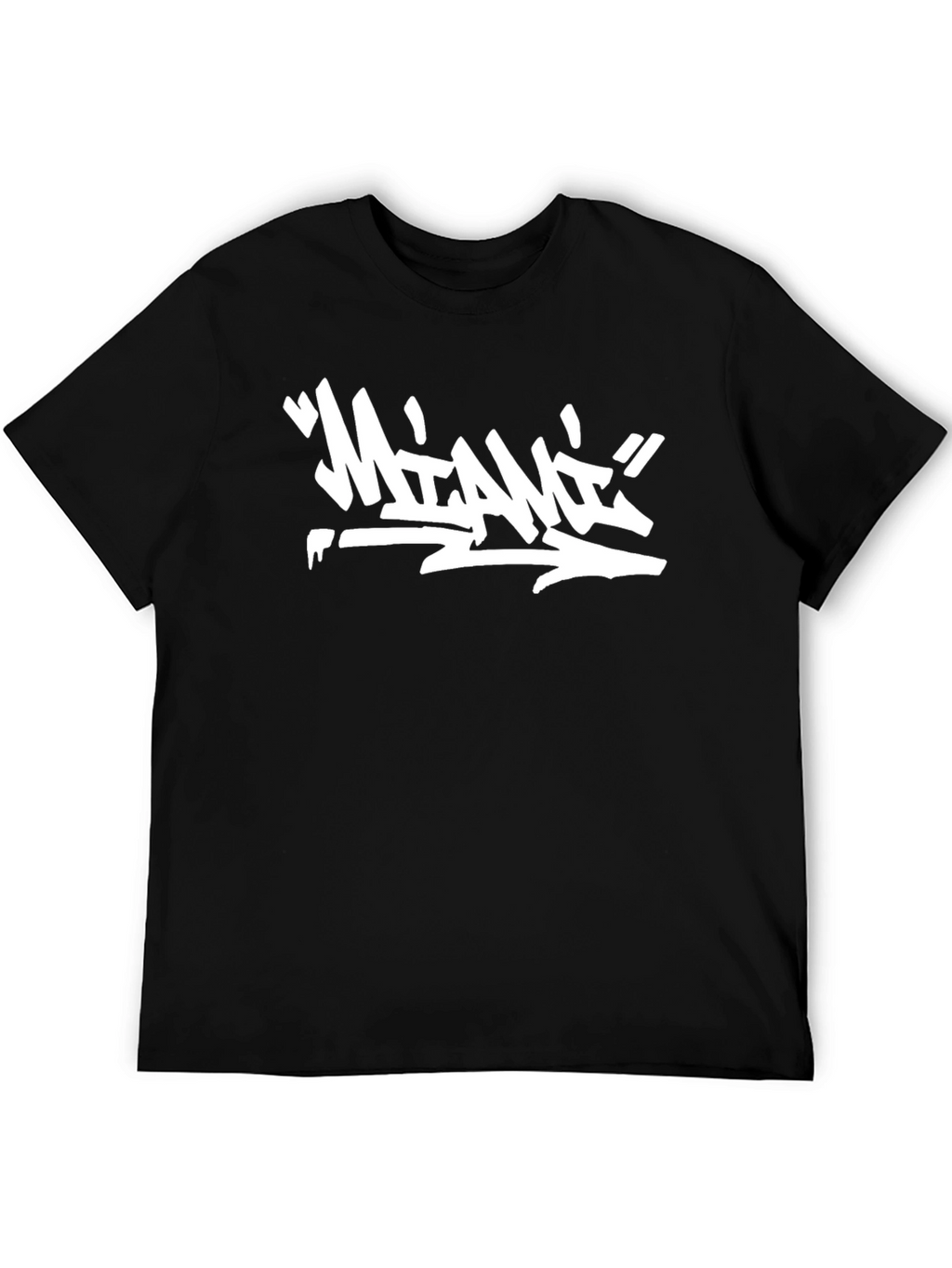 Graffiti Style Miami Graphic Black T-Shirt
