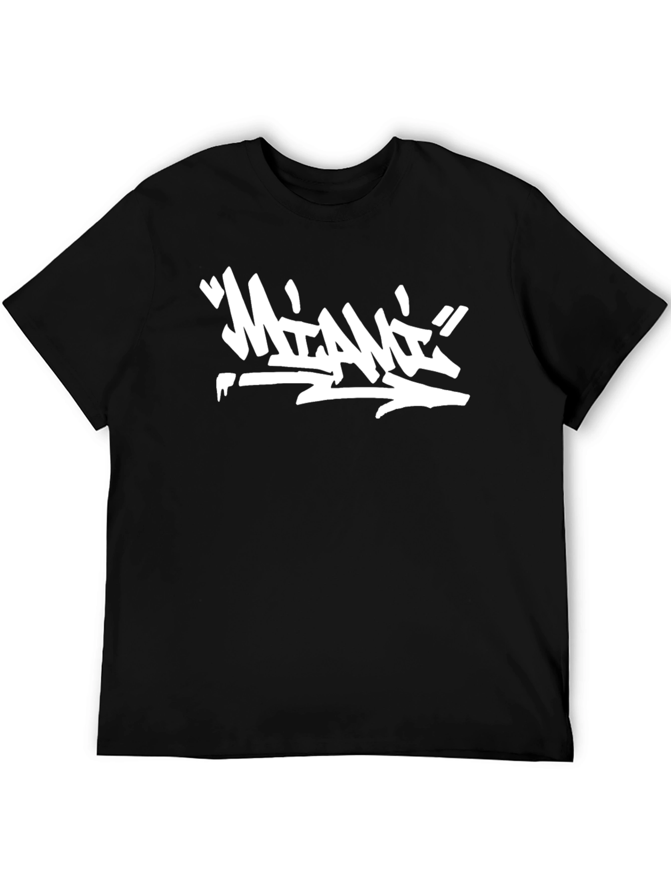 Graffiti Style Miami Graphic Black T-Shirt