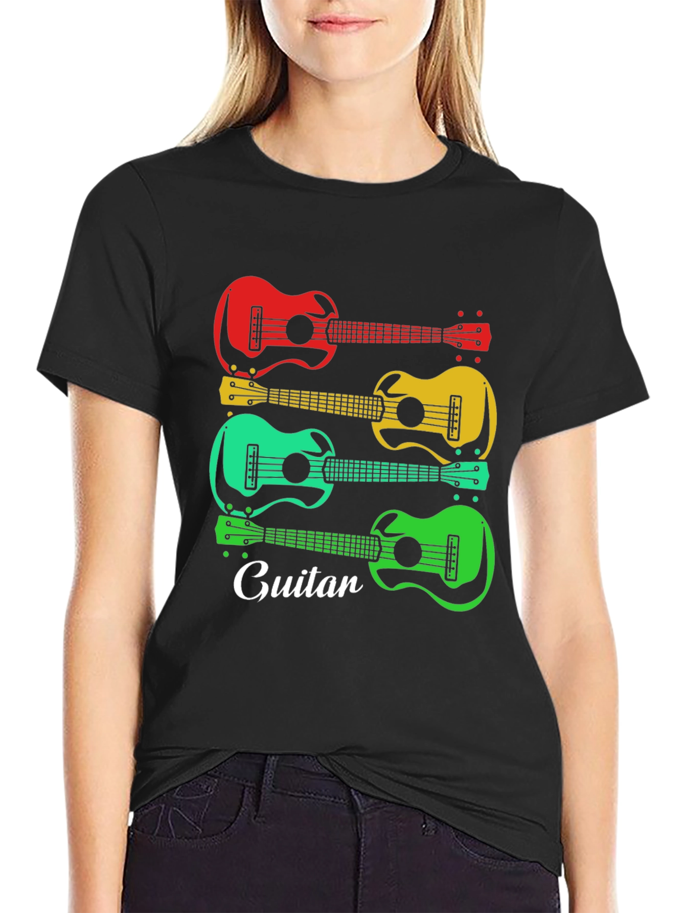 Colorful Guitar T-Shirt - Music Lover Tee