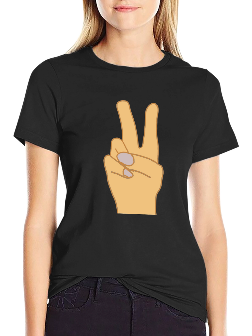 Peace Sign Graphic T-Shirt - Black Casual Tee