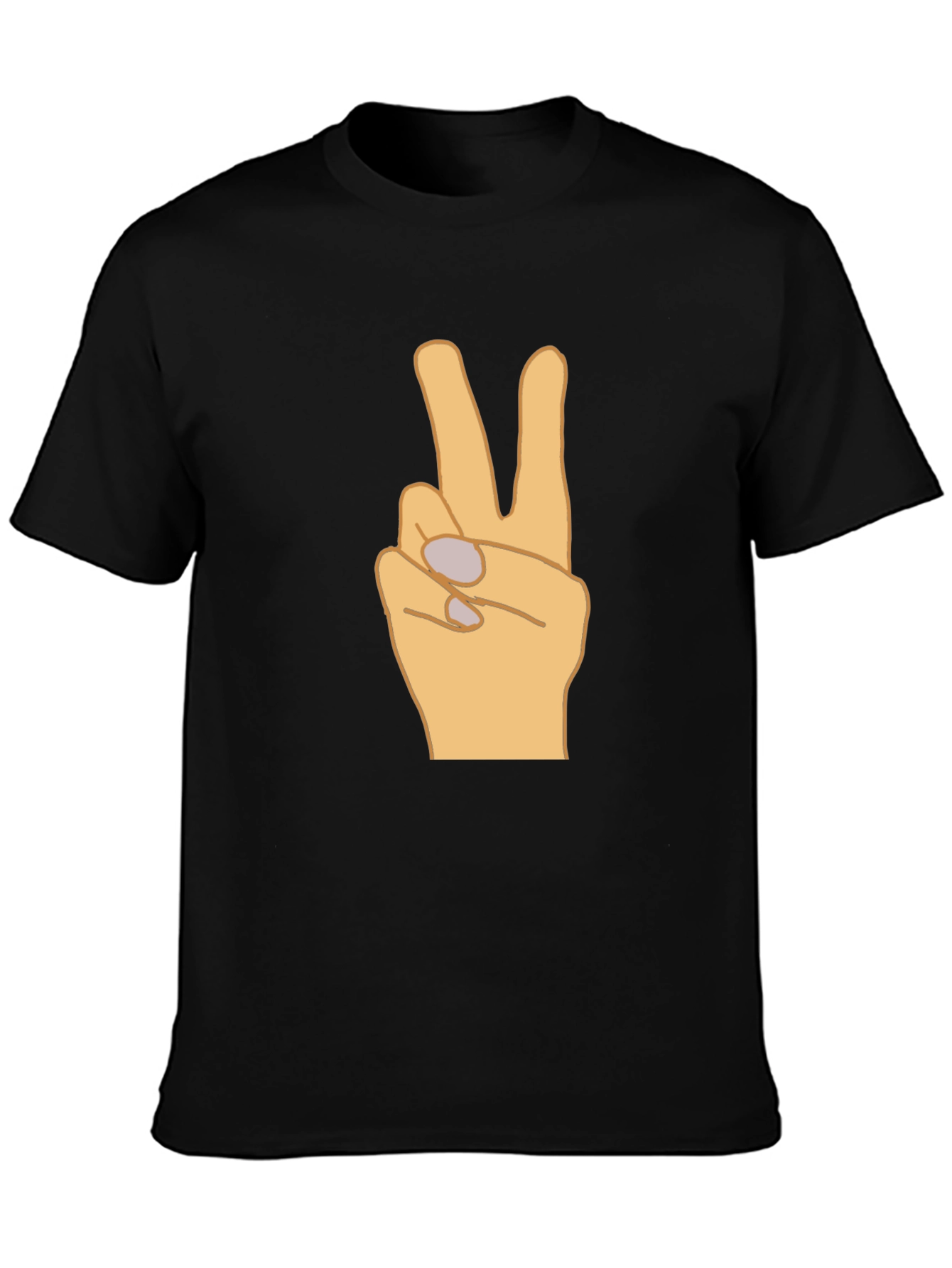 Peace Sign Graphic T-Shirt - Black Casual Tee