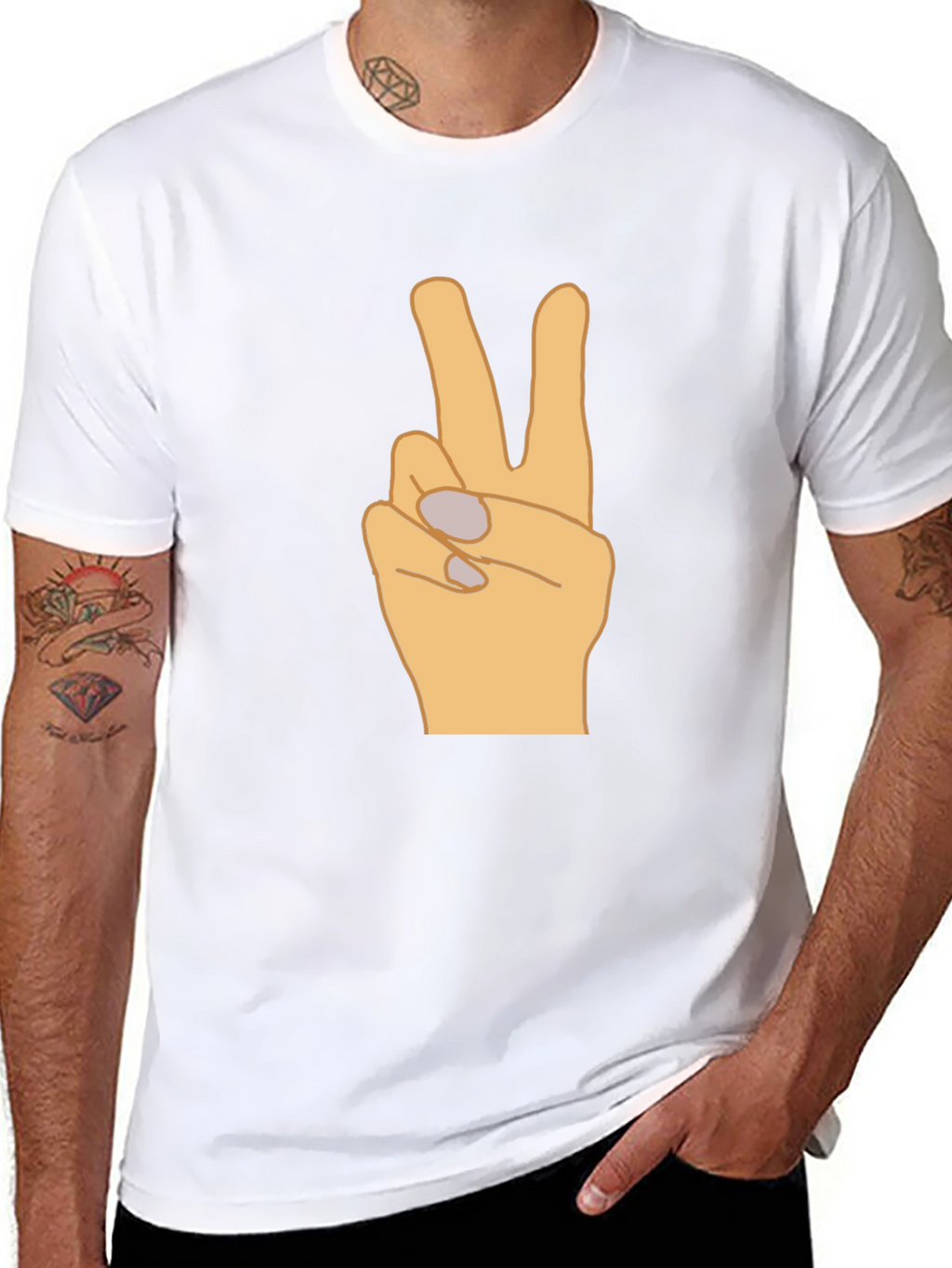 Peace Sign Graphic T-Shirt - Black Casual Tee