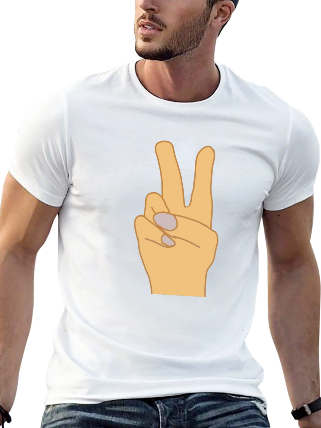 Peace Sign Graphic T-Shirt - Black Casual Tee