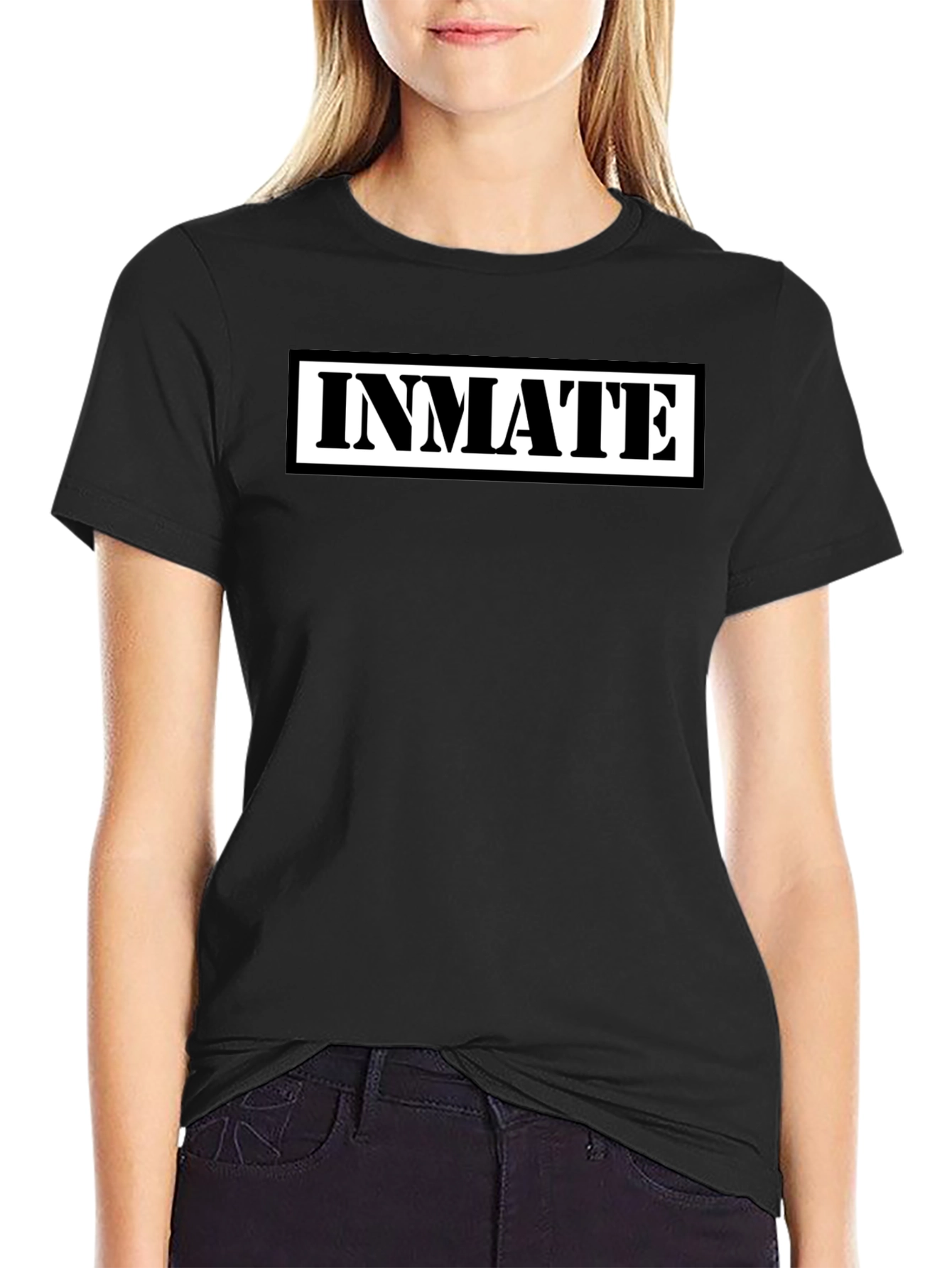 Inmate Graphic Print Black T-Shirt