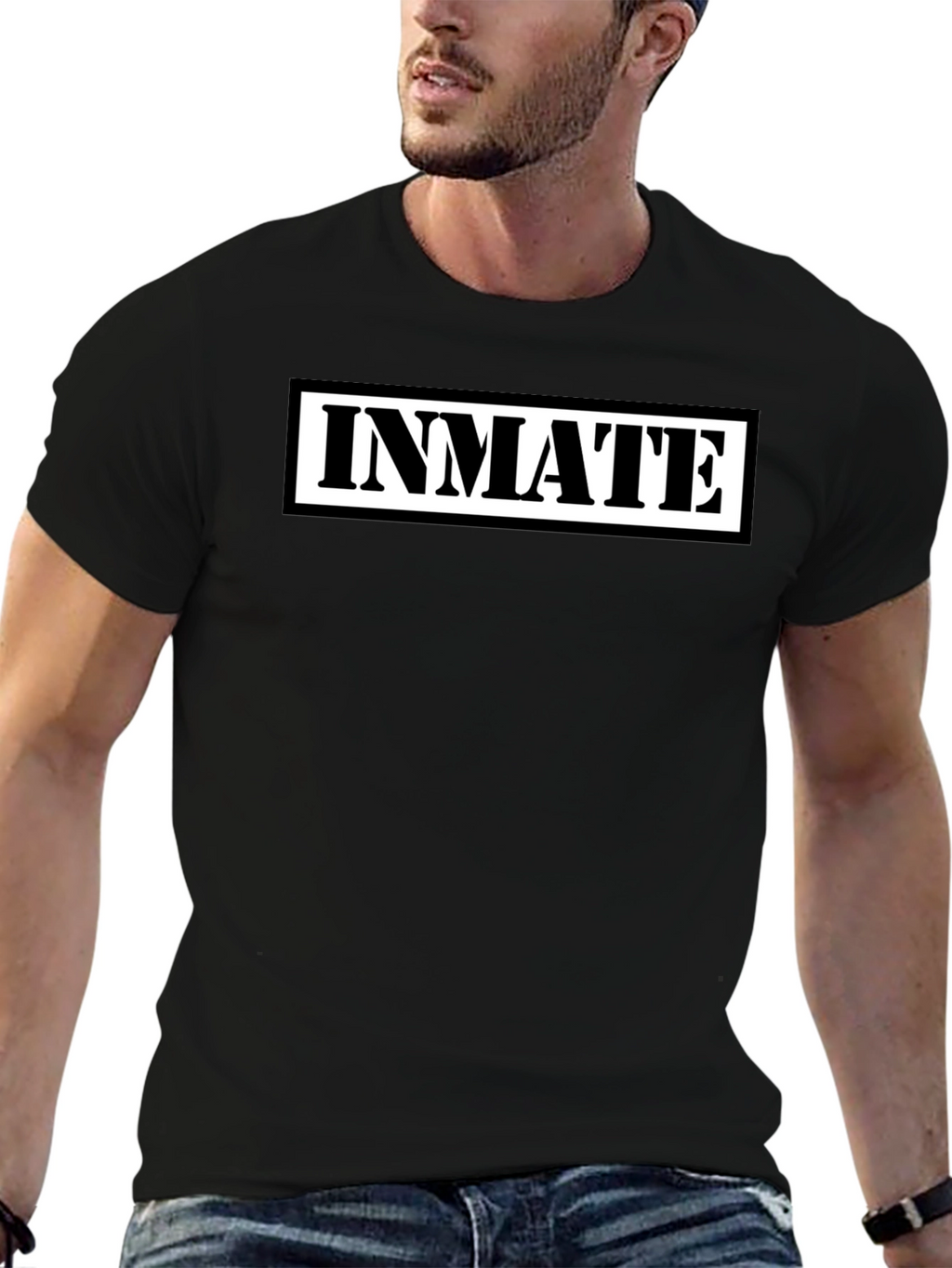 Inmate Graphic Print Black T-Shirt