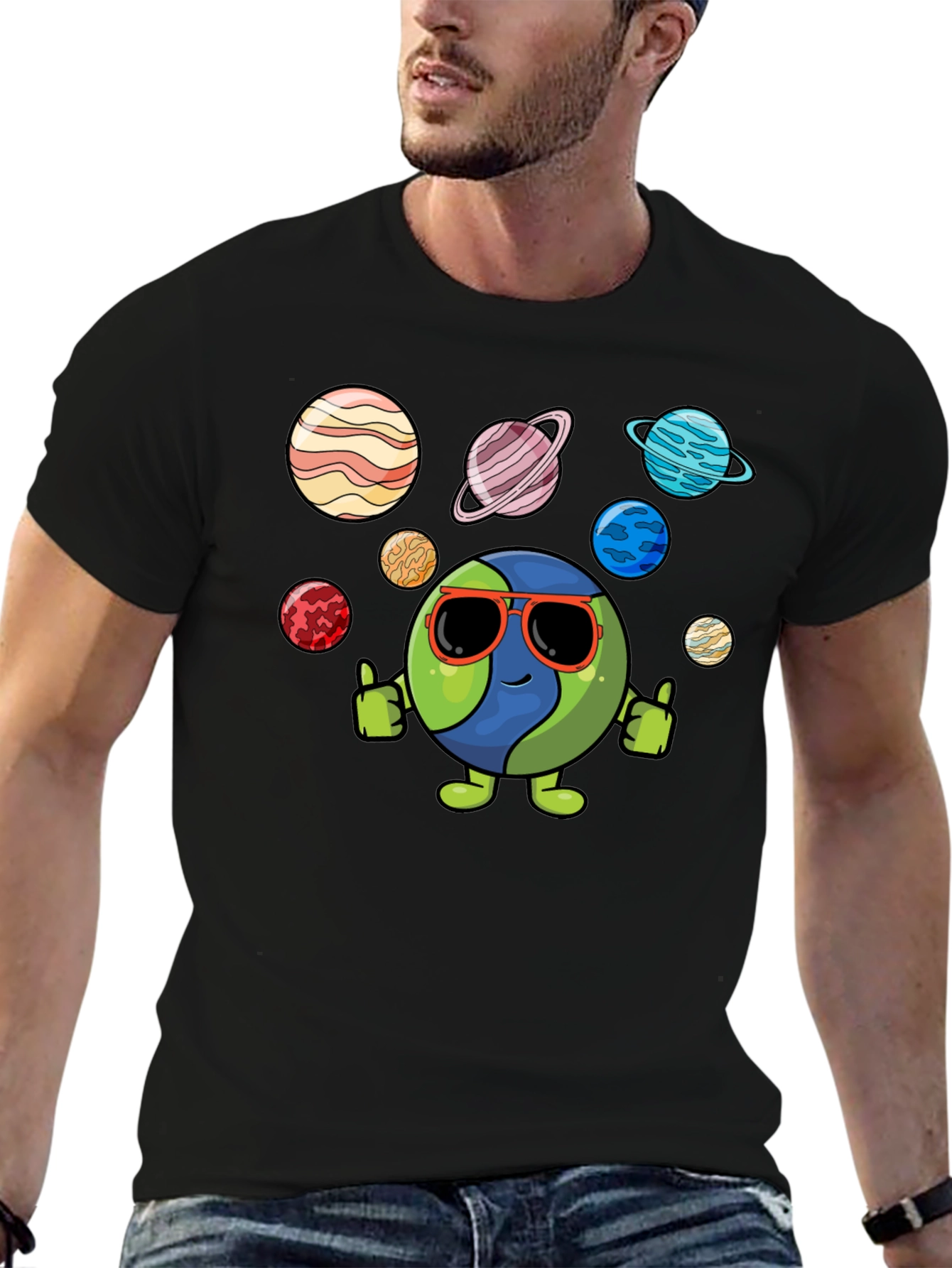 Cool Earth & Planets Graphic T-Shirt
