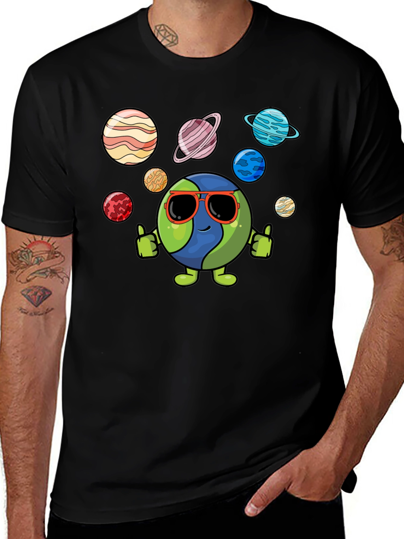 Cool Earth & Planets Graphic T-Shirt