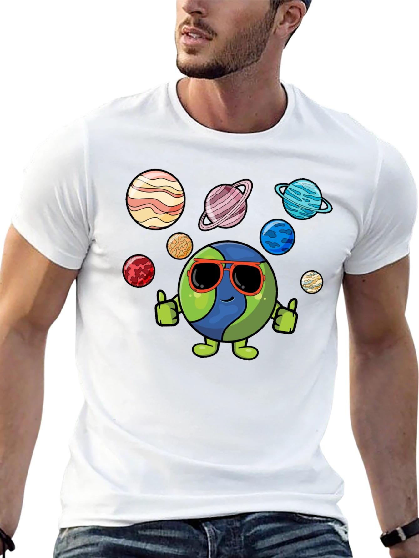 Cool Earth & Planets Graphic T-Shirt
