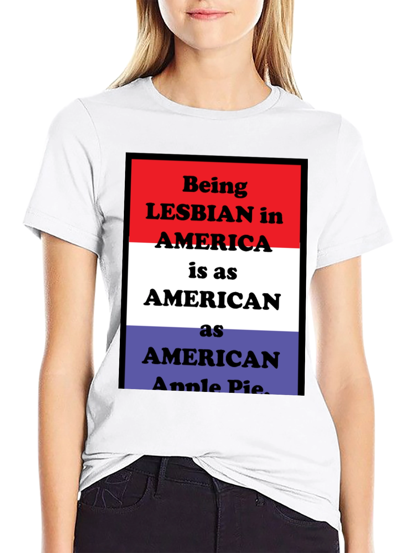 Lesbian Pride T-Shirt - American Flag Design