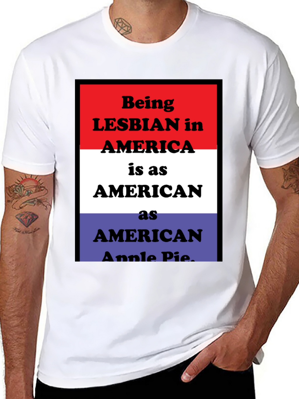 Lesbian Pride T-Shirt - American Flag Design