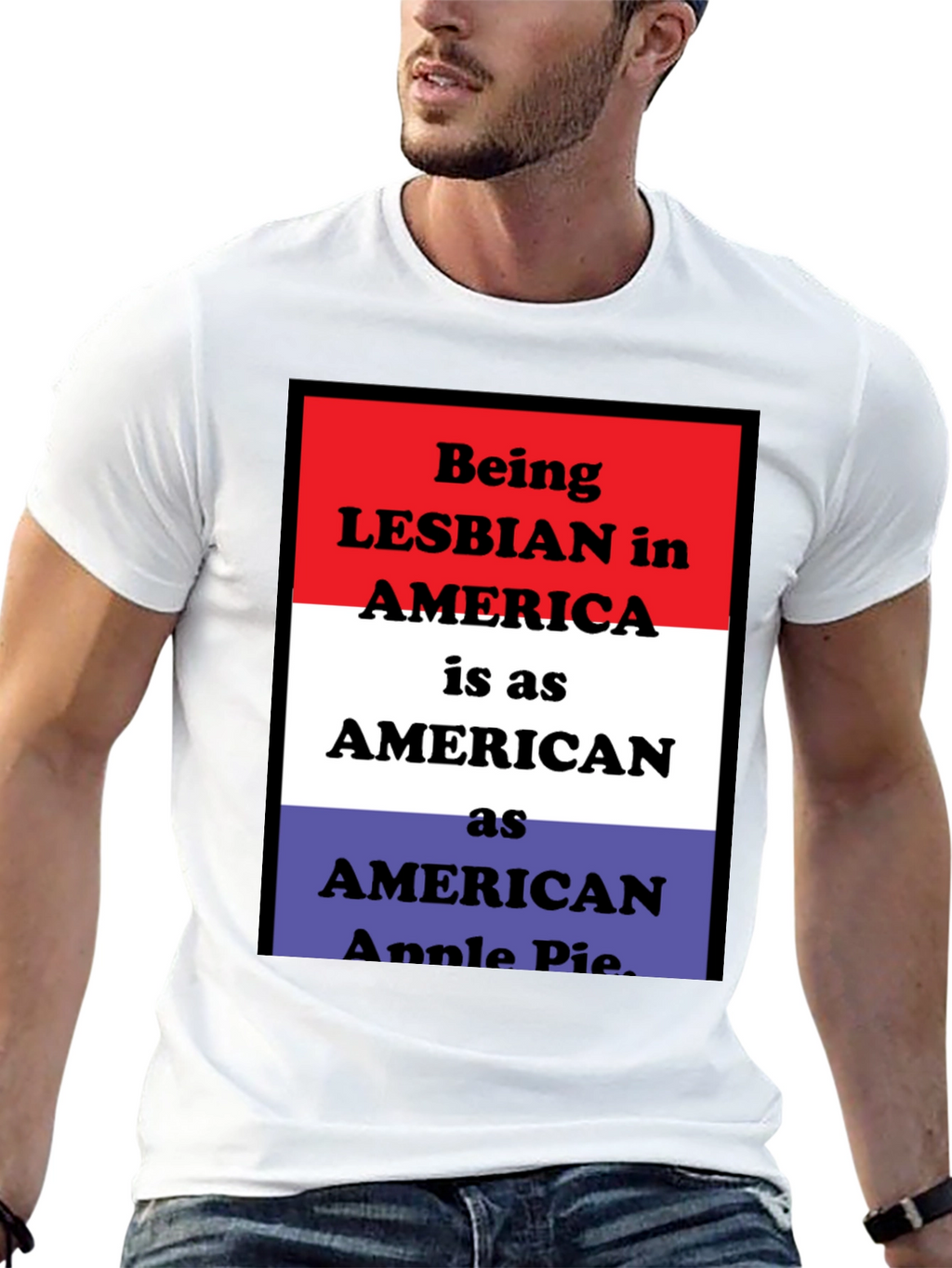 Lesbian Pride T-Shirt - American Flag Design