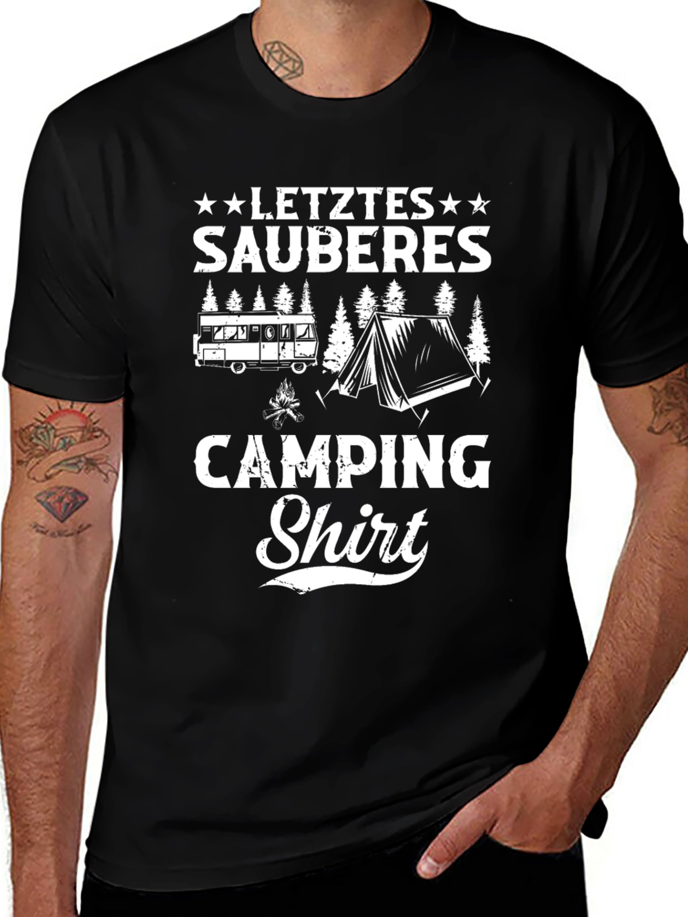 Funny Camping T-Shirt - Letztes Sauberes Shirt