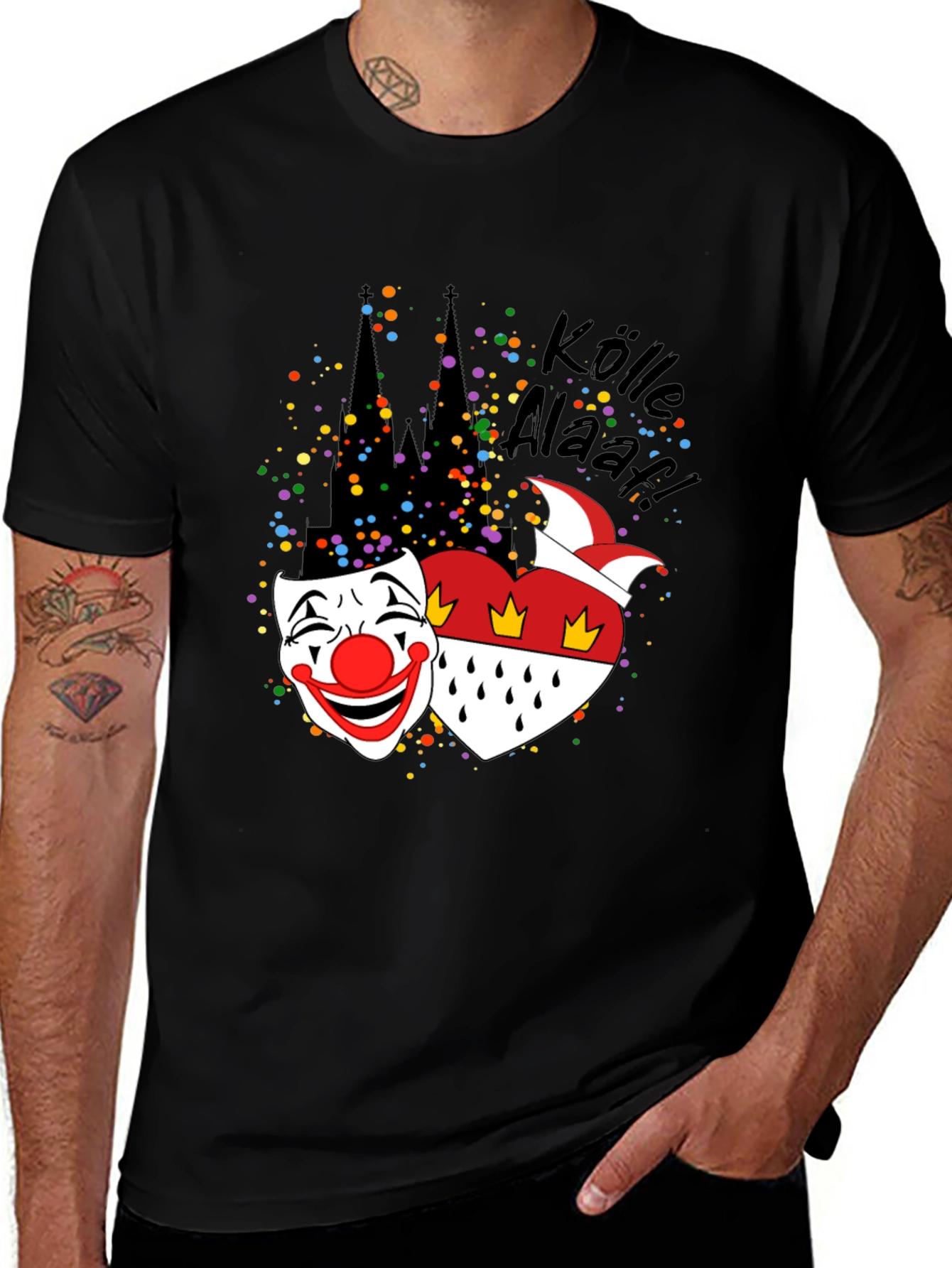 Cologne Carnival T-Shirt - Kölle Alaaf! Clown Mask