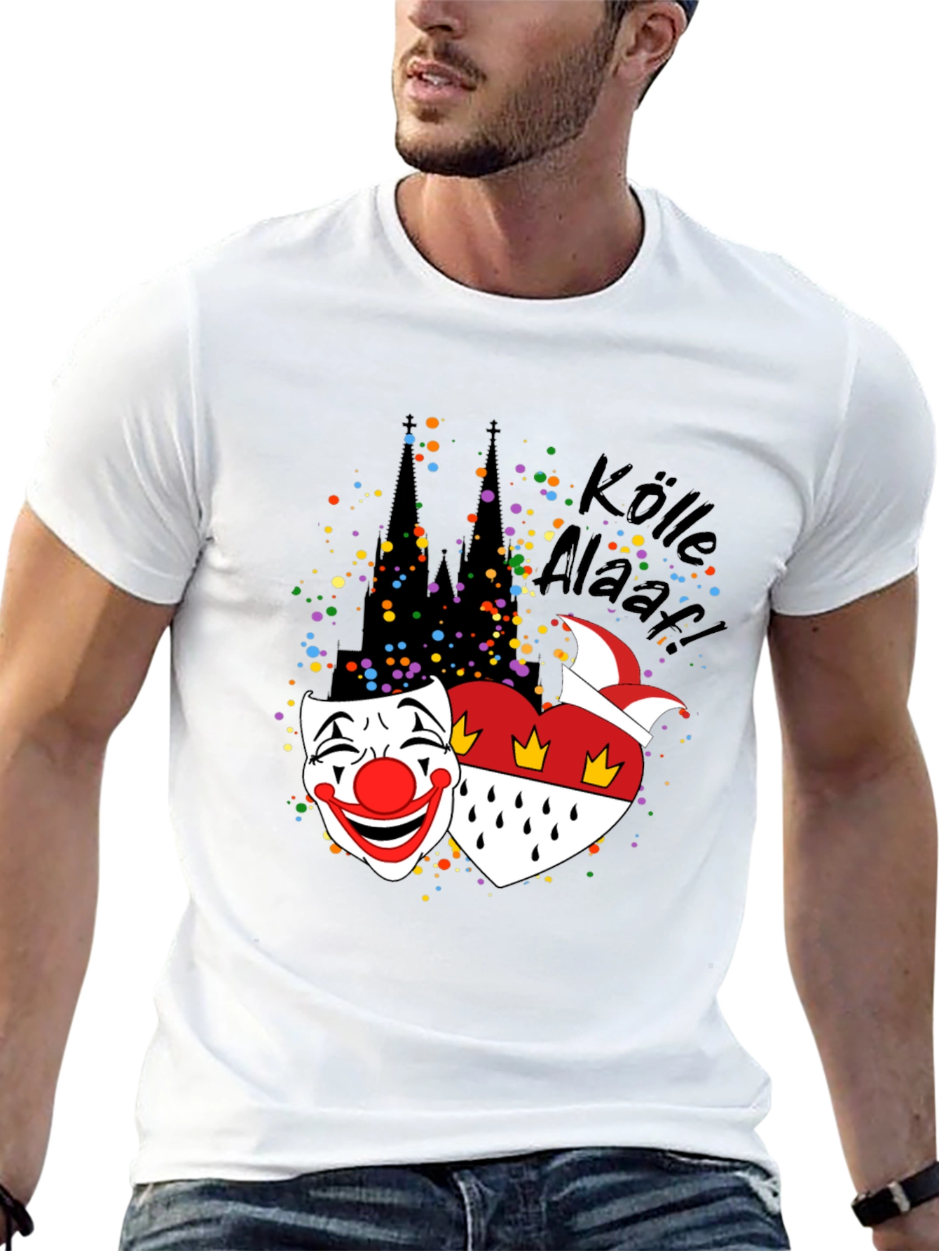 Cologne Carnival T-Shirt - Kölle Alaaf! Clown Mask