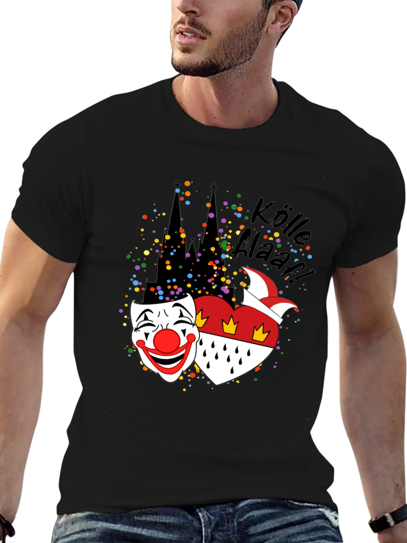 Cologne Carnival T-Shirt - Kölle Alaaf! Clown Mask