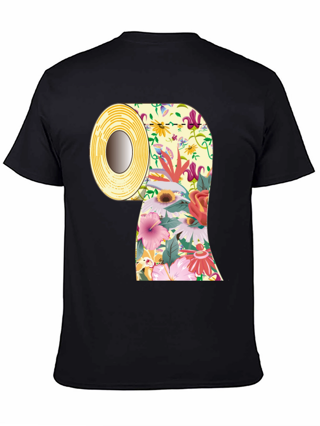 Floral Toilet Paper Roll Graphic T-Shirt