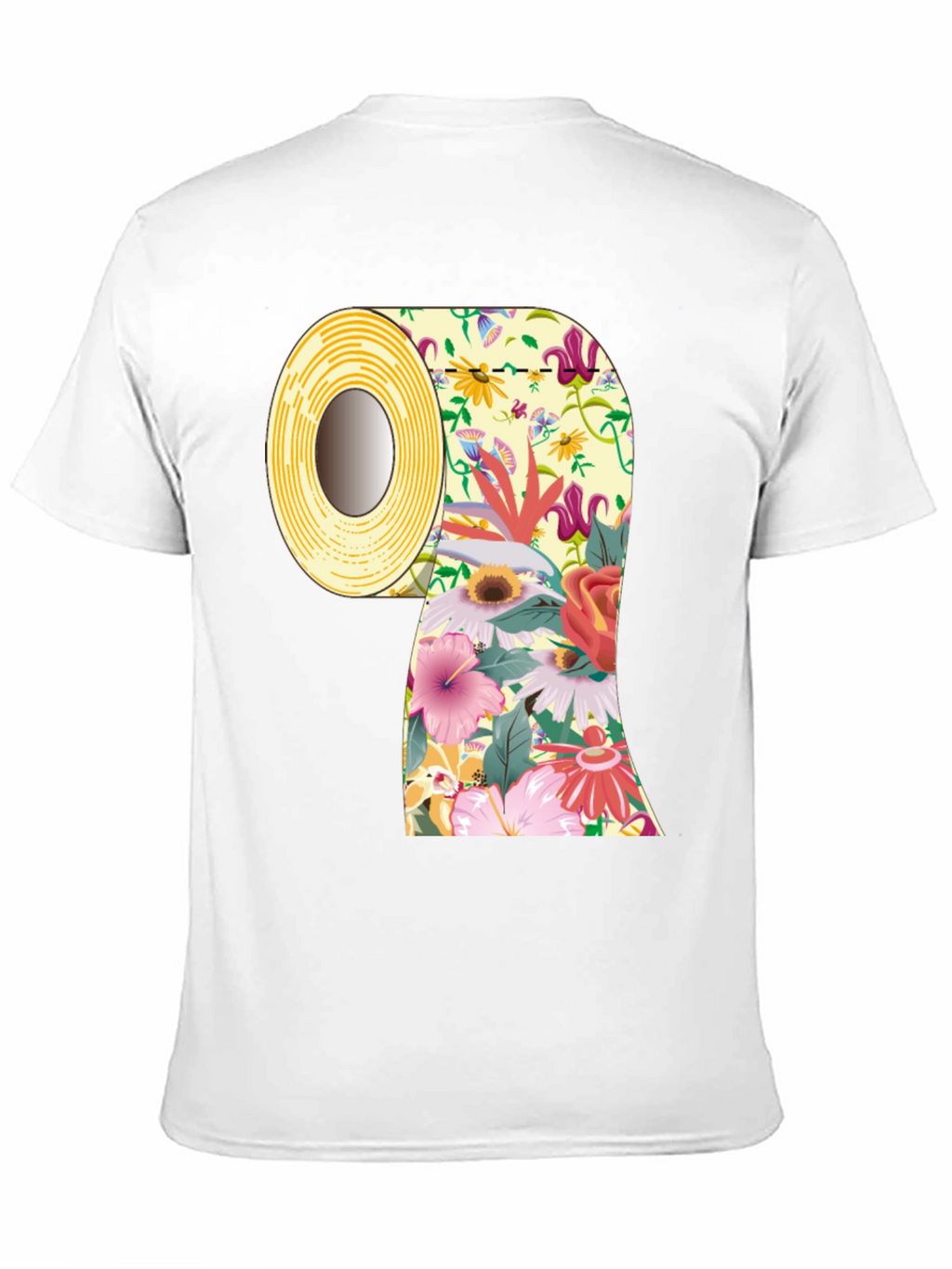 Floral Toilet Paper Roll Graphic T-Shirt