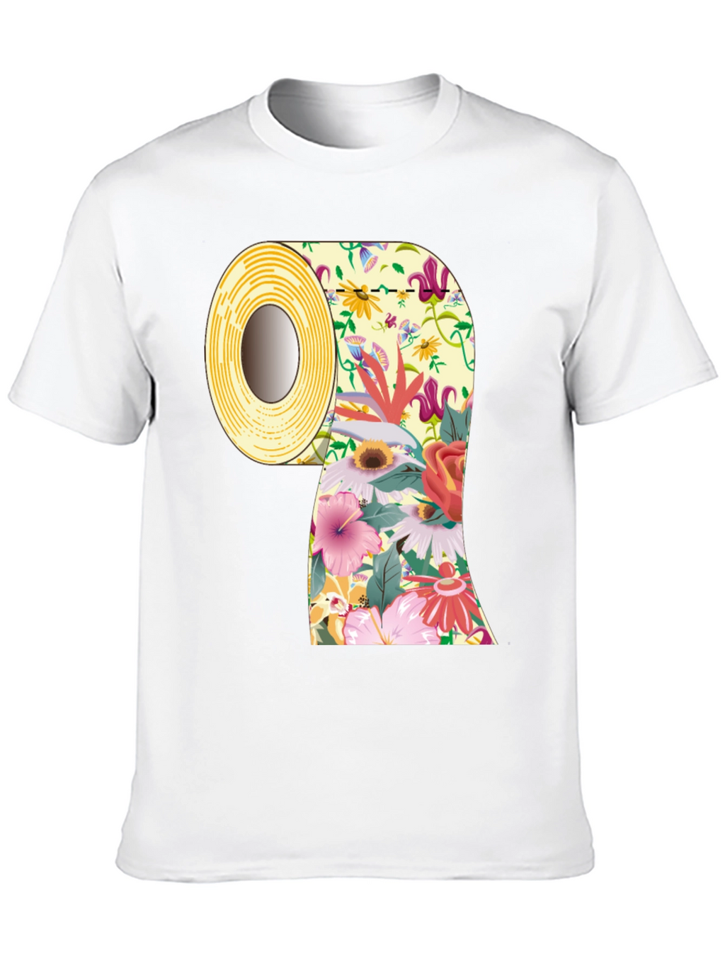 Floral Toilet Paper Roll Graphic T-Shirt