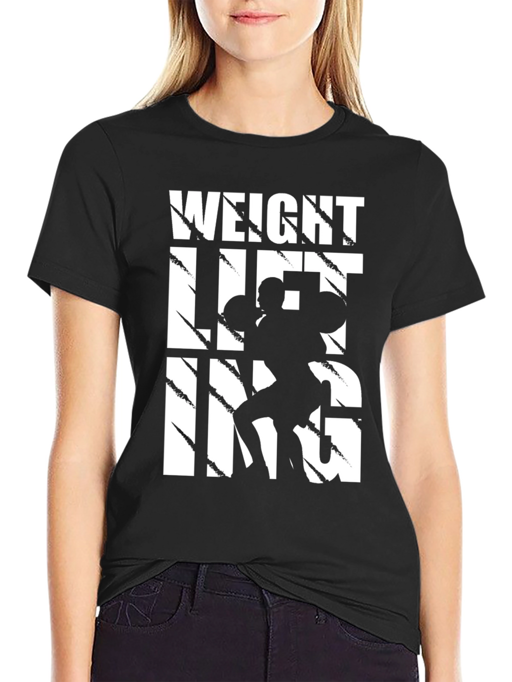 Weight Lifting Graphic T-Shirt - Black