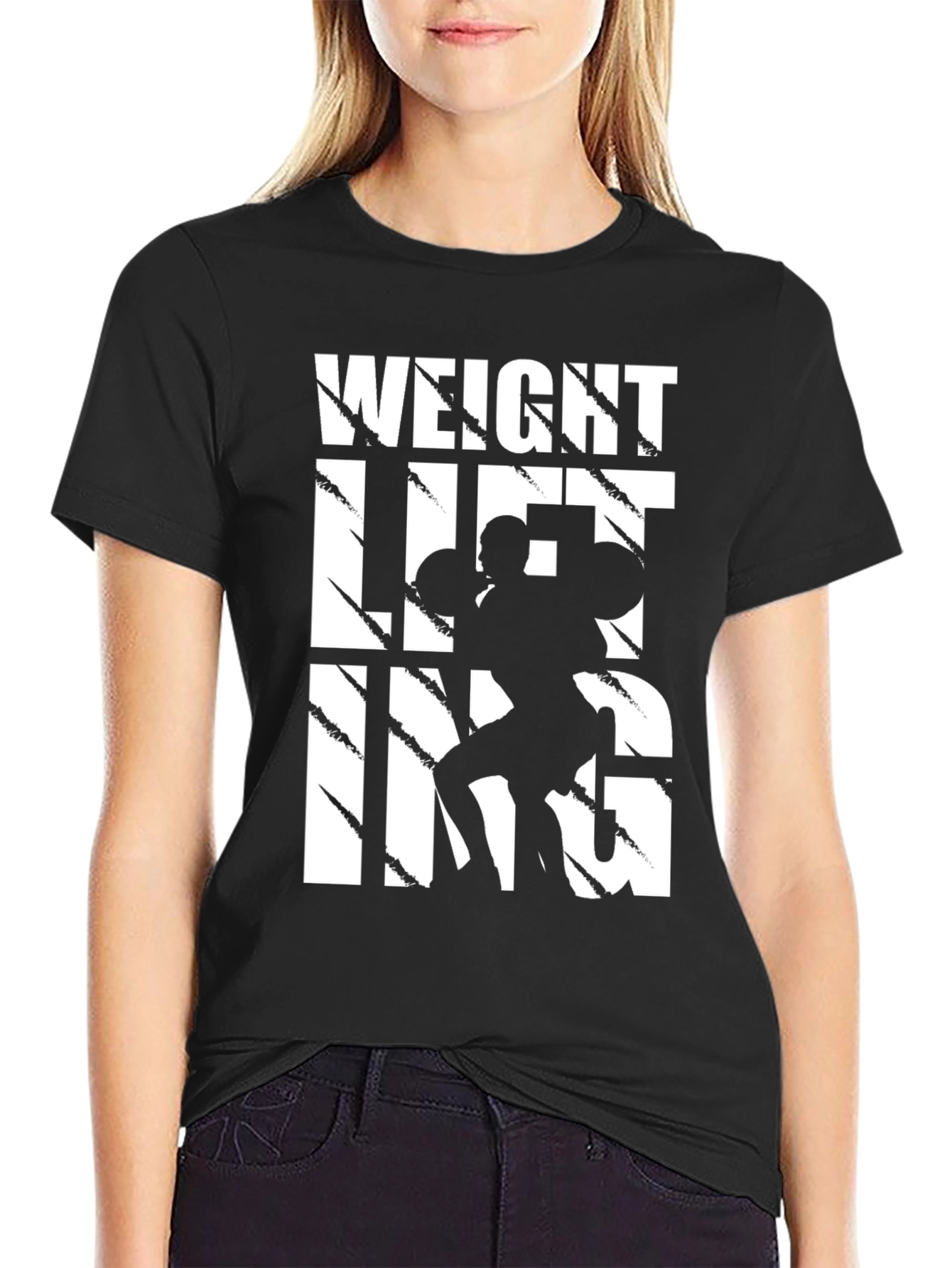 Weight Lifting Graphic T-Shirt - Black