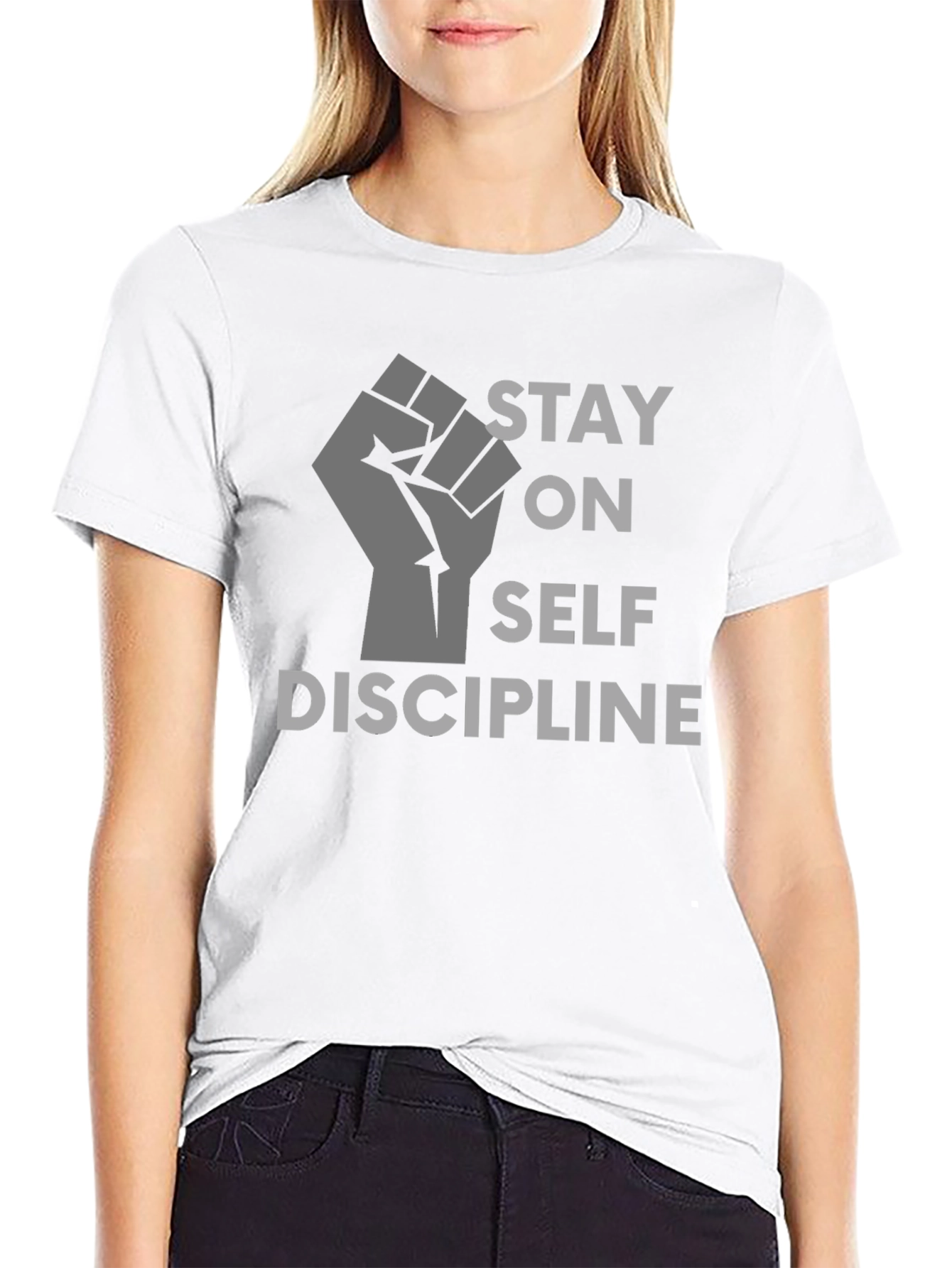 Stay on Self Discipline Black Graphic Tee