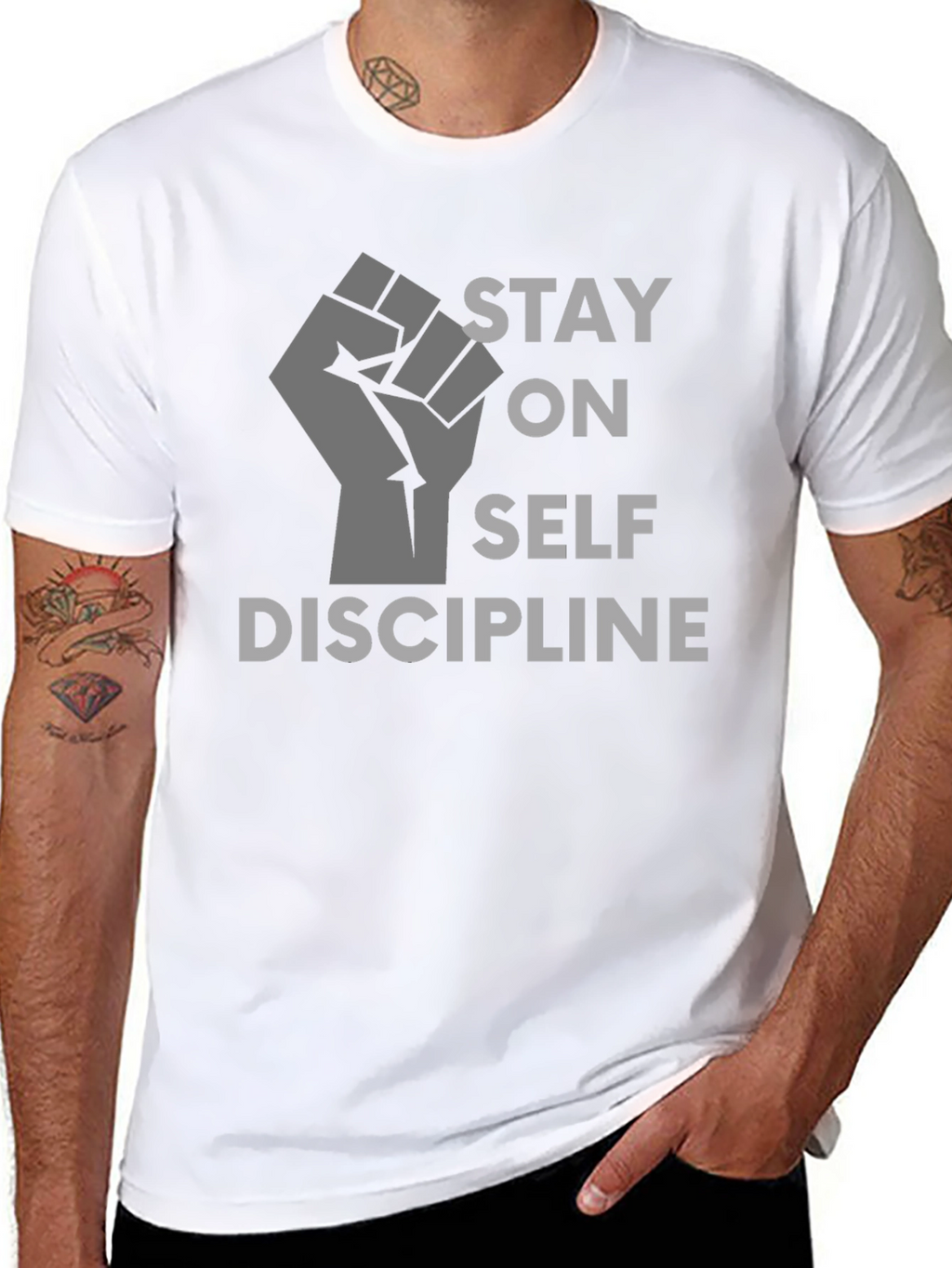Stay on Self Discipline Black Graphic Tee