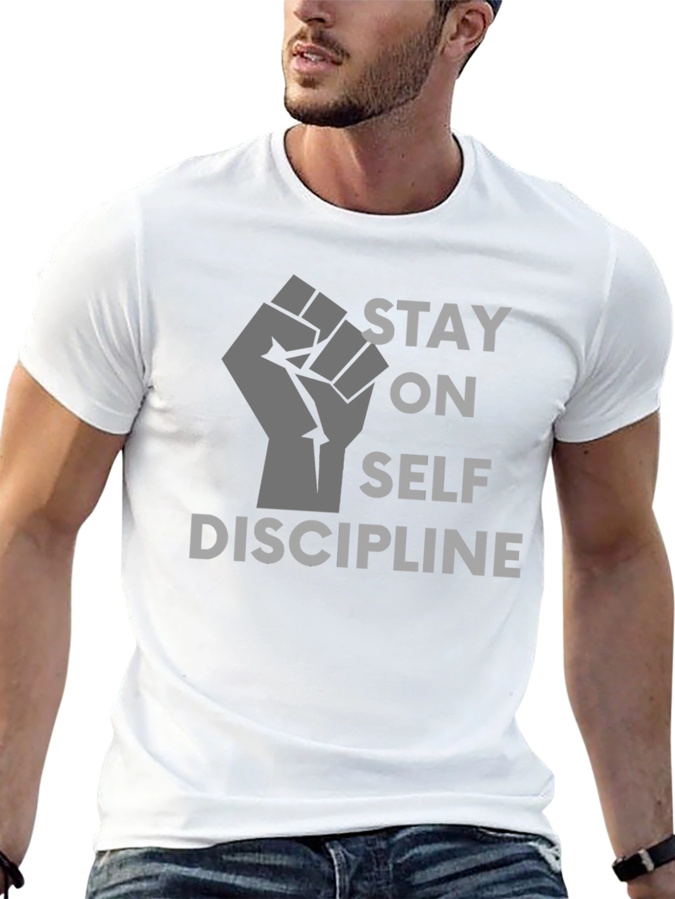 Stay on Self Discipline Black Graphic Tee