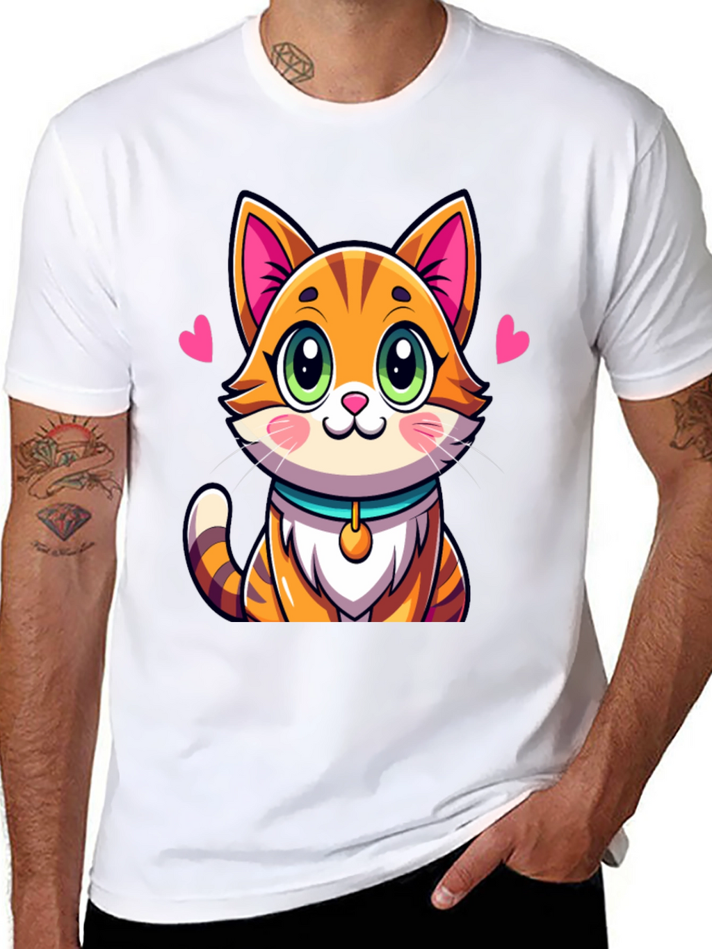 Cute Cartoon Cat Graphic Tee