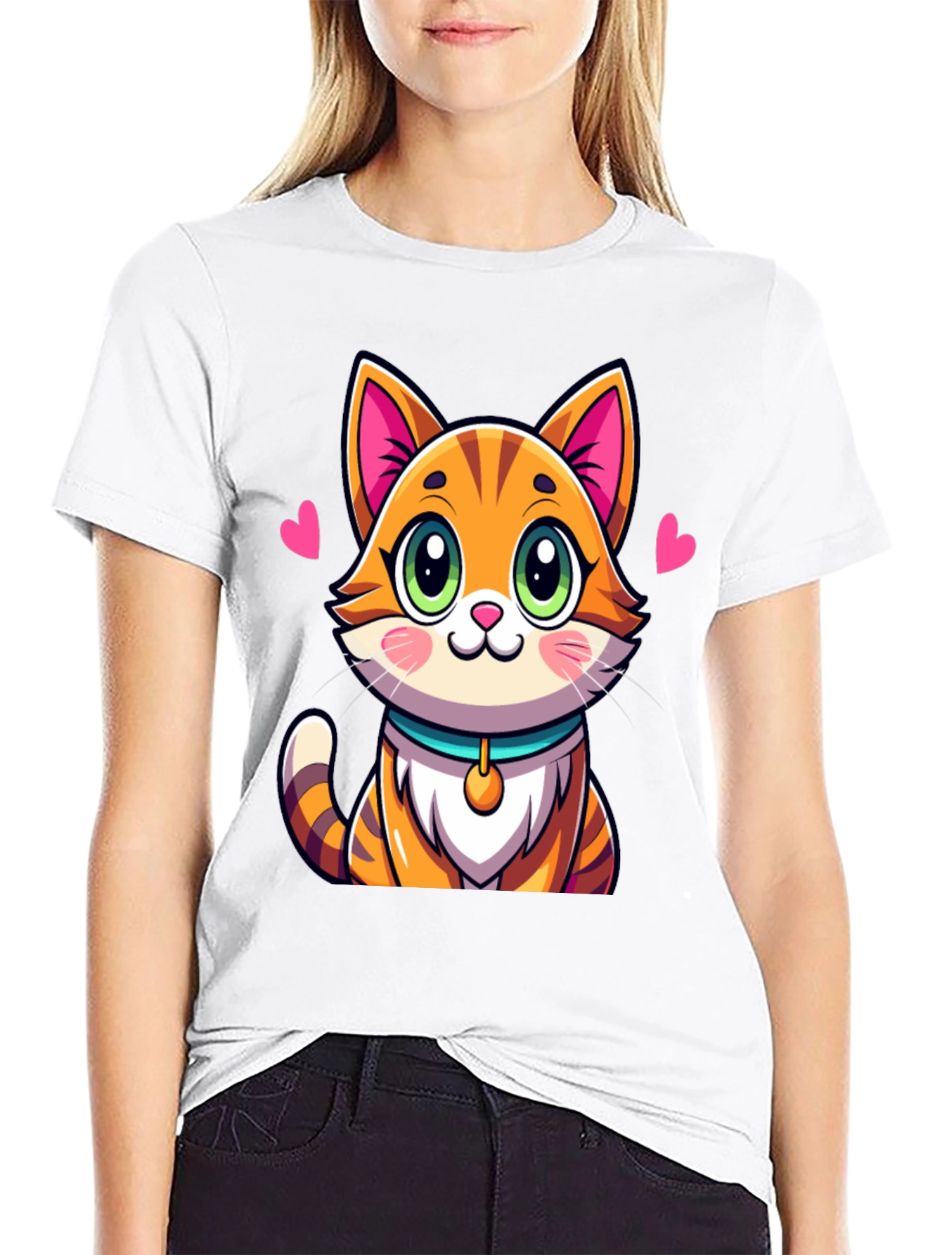 Cute Cartoon Cat Graphic Tee