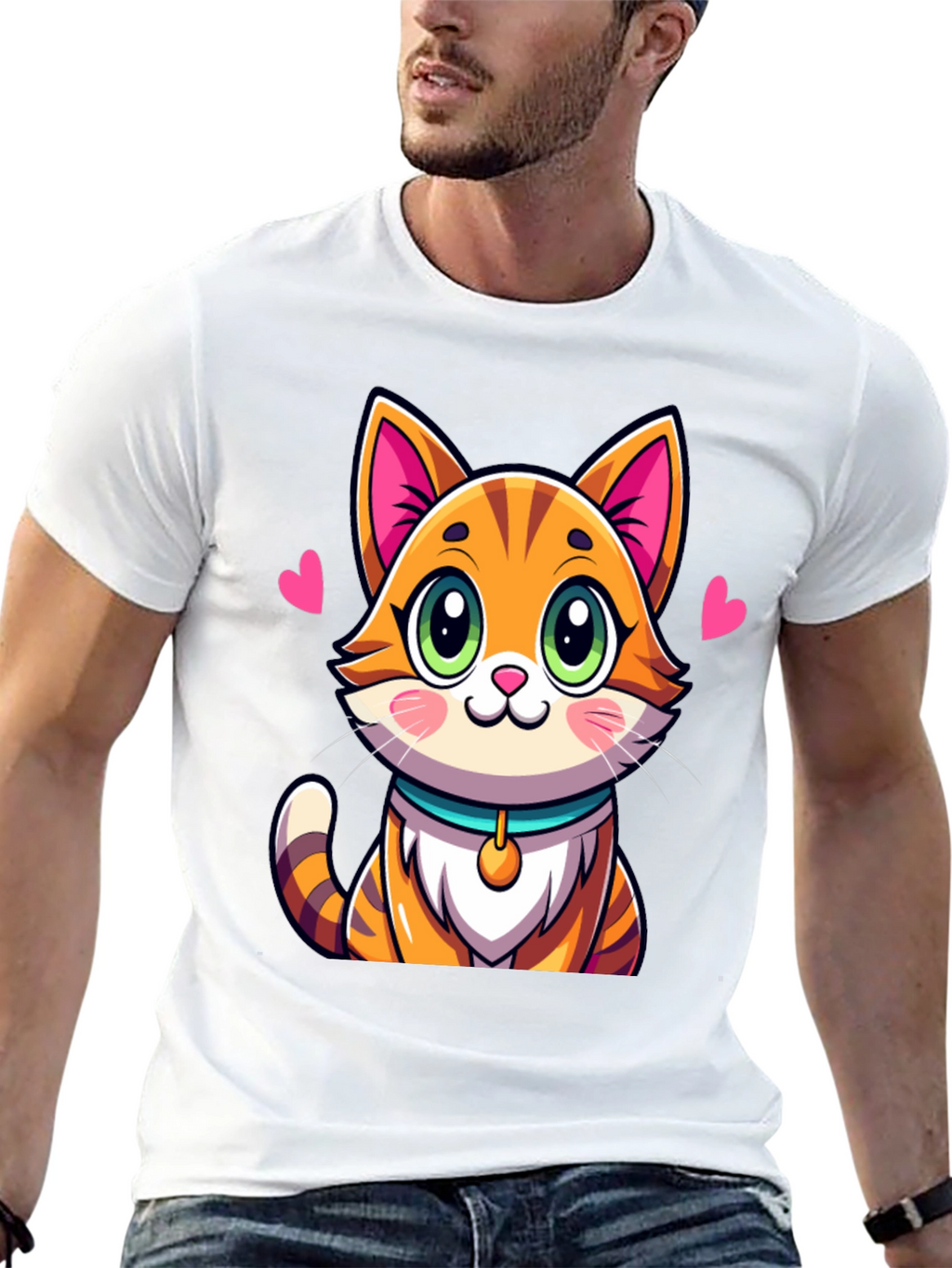Cute Cartoon Cat Graphic Tee