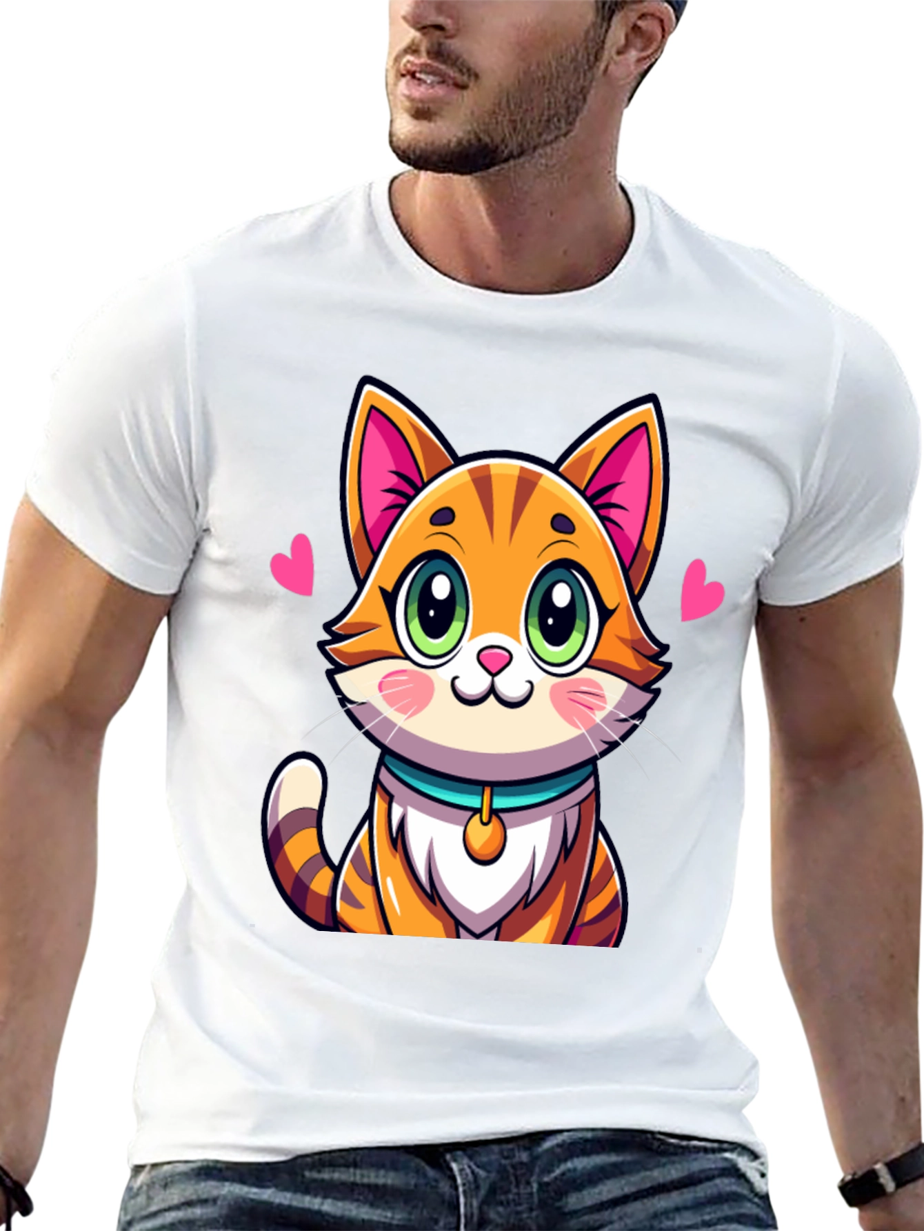 Cute Cartoon Cat Graphic Tee