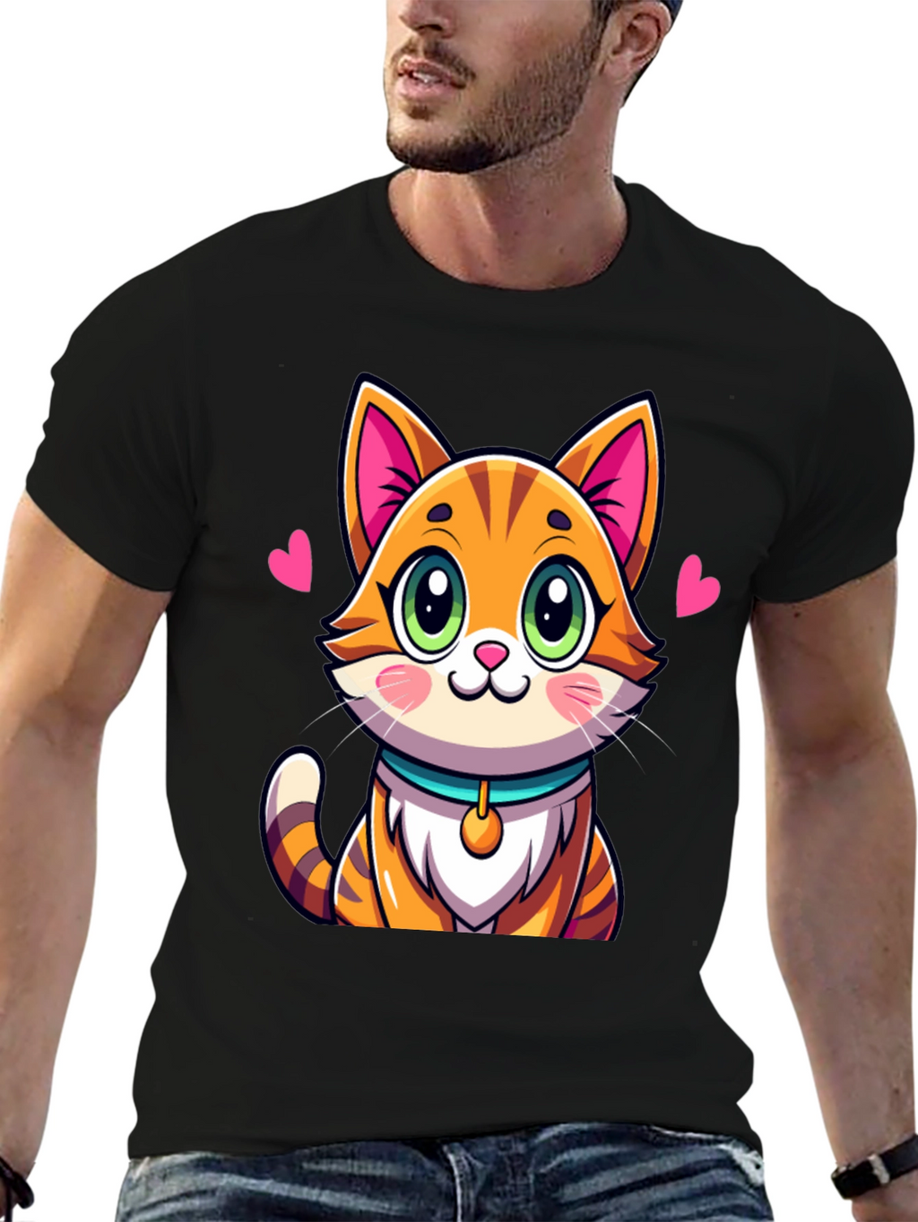 Cute Cartoon Cat Graphic Tee